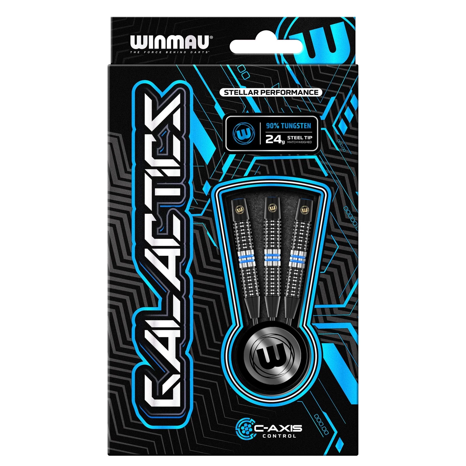 WINMAU Galactics Darts - 90% Tungsten Steel Professional Darts Set 24g for Precision Throwing | Perfect for Tournaments, Bars & Home Practice