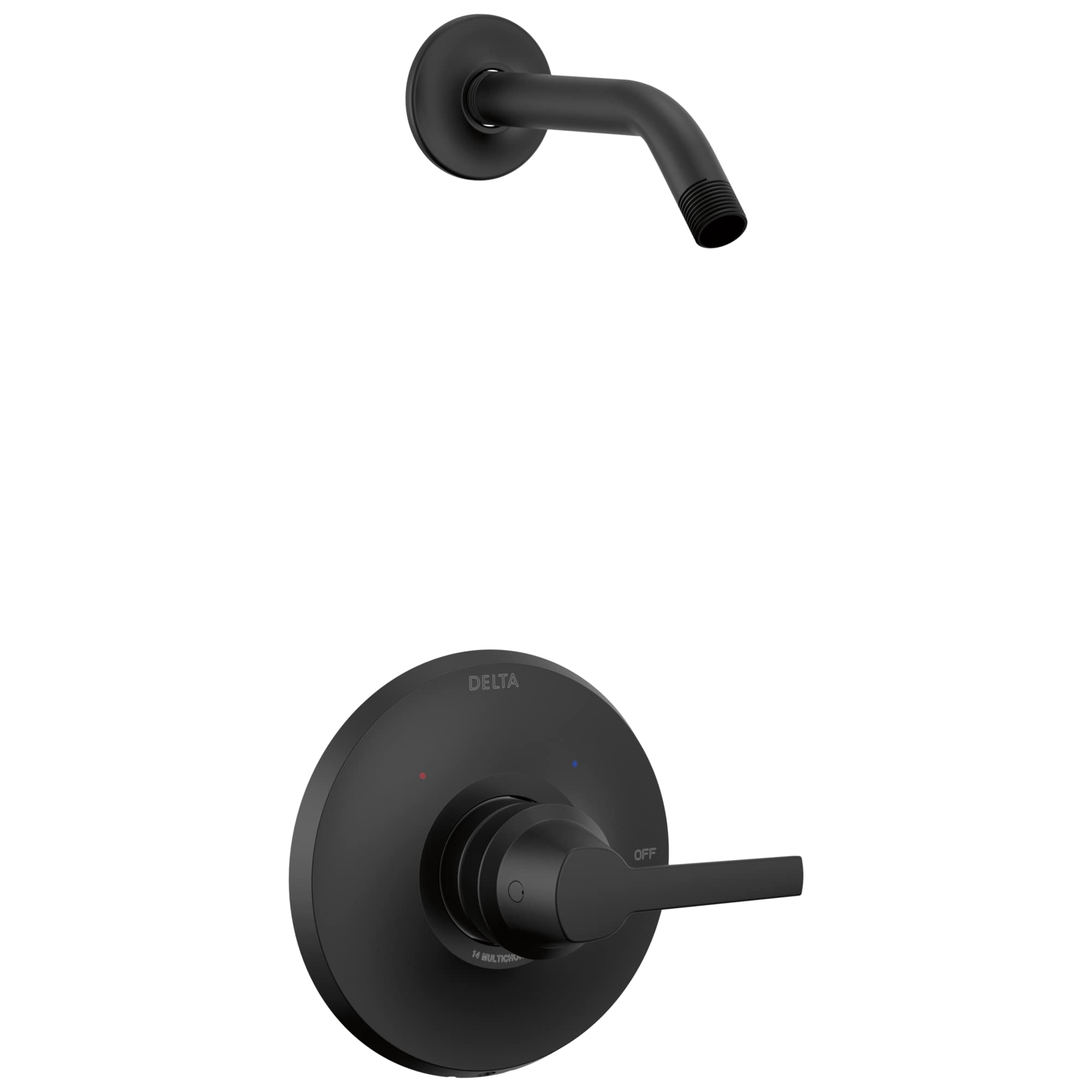 Delta Faucet Galeon Single Handle Matte Black Shower Faucet Set with Trim Kit - T14272-BL-LHD | Modern Bathroom Fixture for Shower & Tub | Matte Black Finish, Easy Installation (Shower Head and Valve Sold Separately)