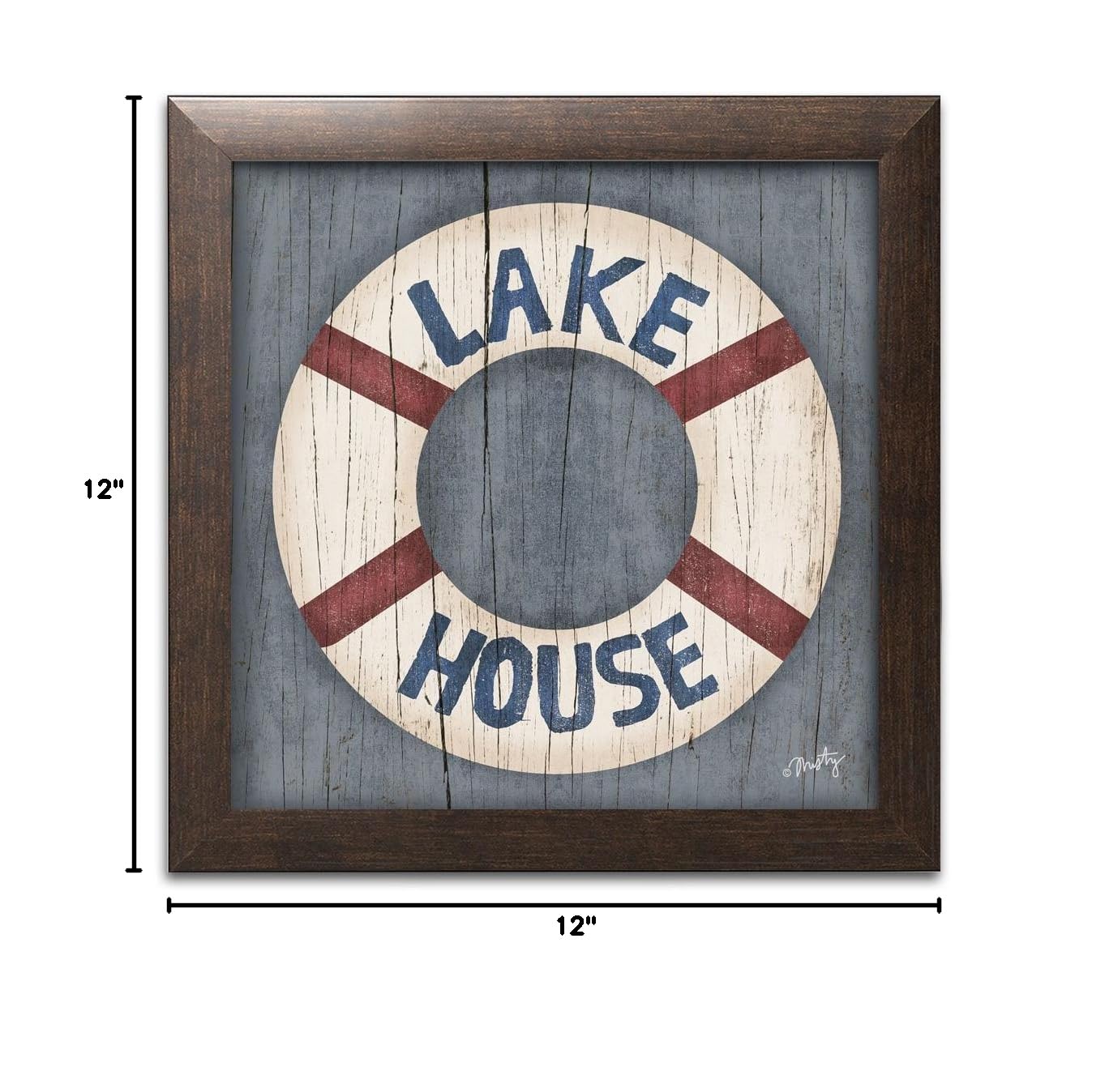 Gango Brown Framed Print 12x12in - Lodge & Lake House Wall Decor for Home & Office