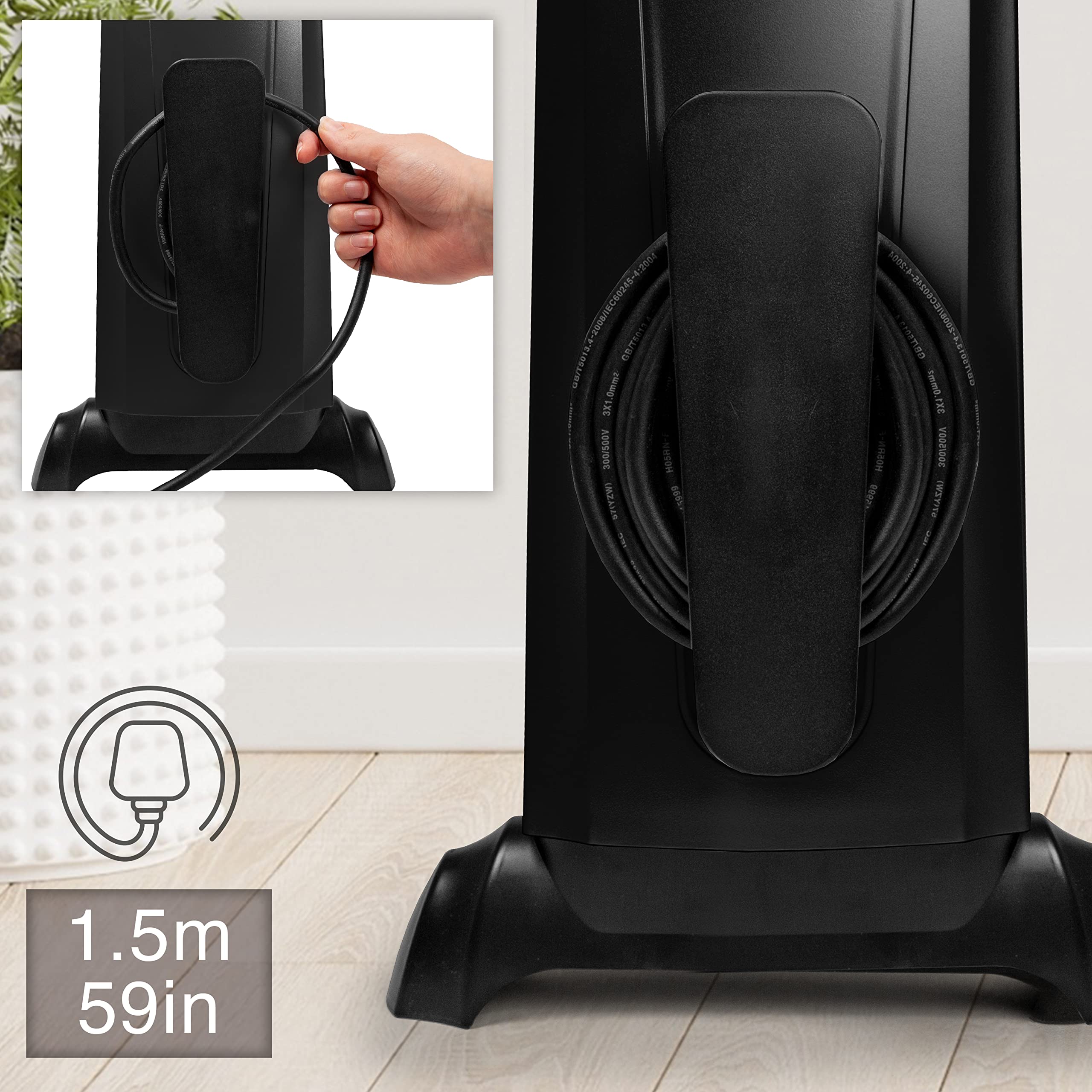 Duronic HV102 Electric Heater - Oil-Free Convection & Micathermic Panel Heater with Remote Control | Portable Space Heater for Home, Bedroom, Office & Garage | Fast Heating & Energy Efficient for Winter Use