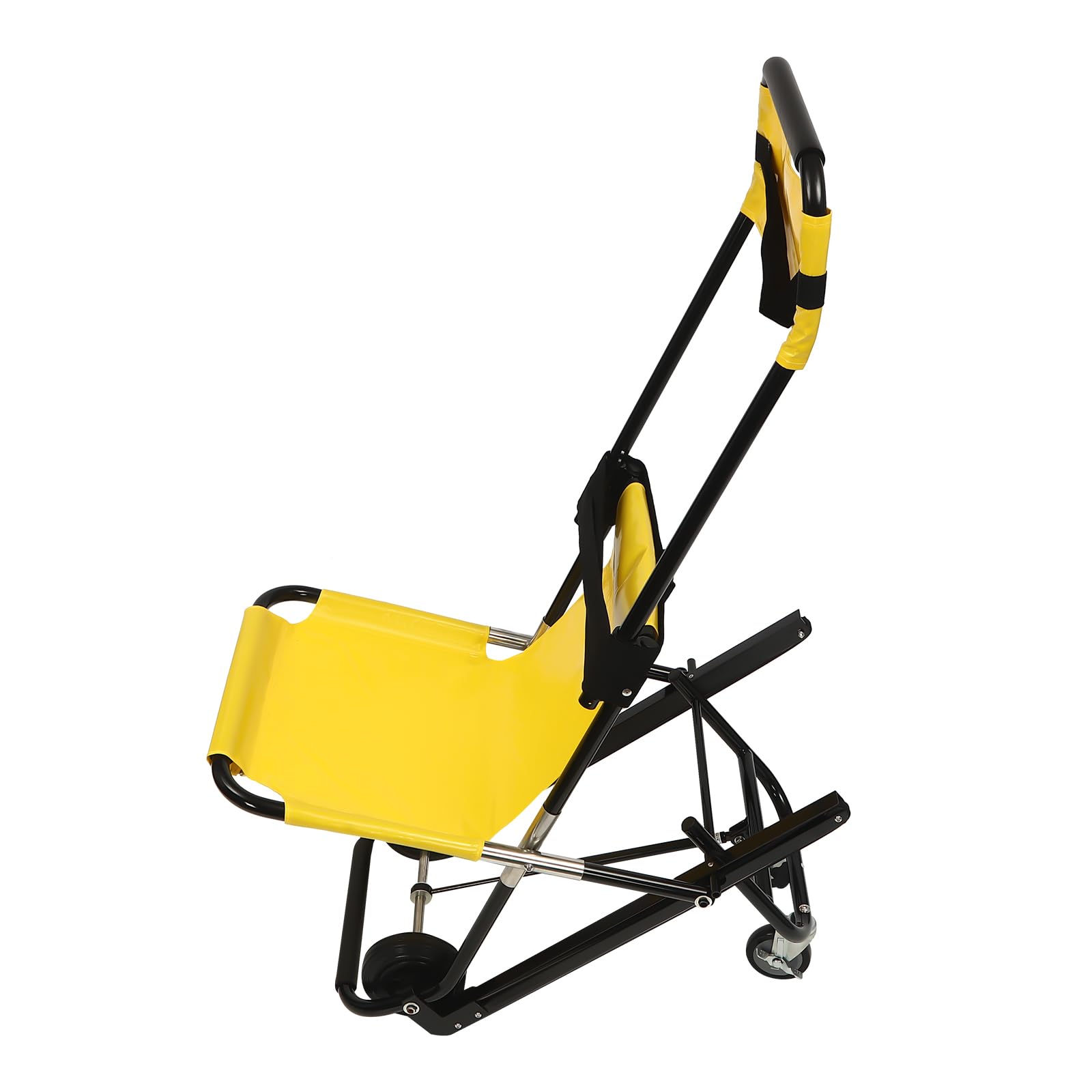 **Foldable Manual Stair Lift Chair with Wheels - Yellow Mobility Aid for Elderly & Disabled - Ideal for Home Stair Climbing Assistance**