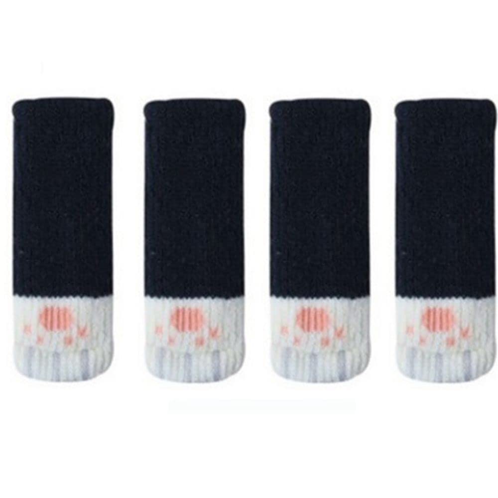 MNTT Knit Chair Leg Covers - 4PCS Non-Slip Furniture Floor Protectors for Office, Dining & Living Room Chairs - Soft Knitted Table & Chair Feet Socks to Prevent Scratches & Noise (Beige) - Perfect for Hardwood Floors & Home Decor Protection