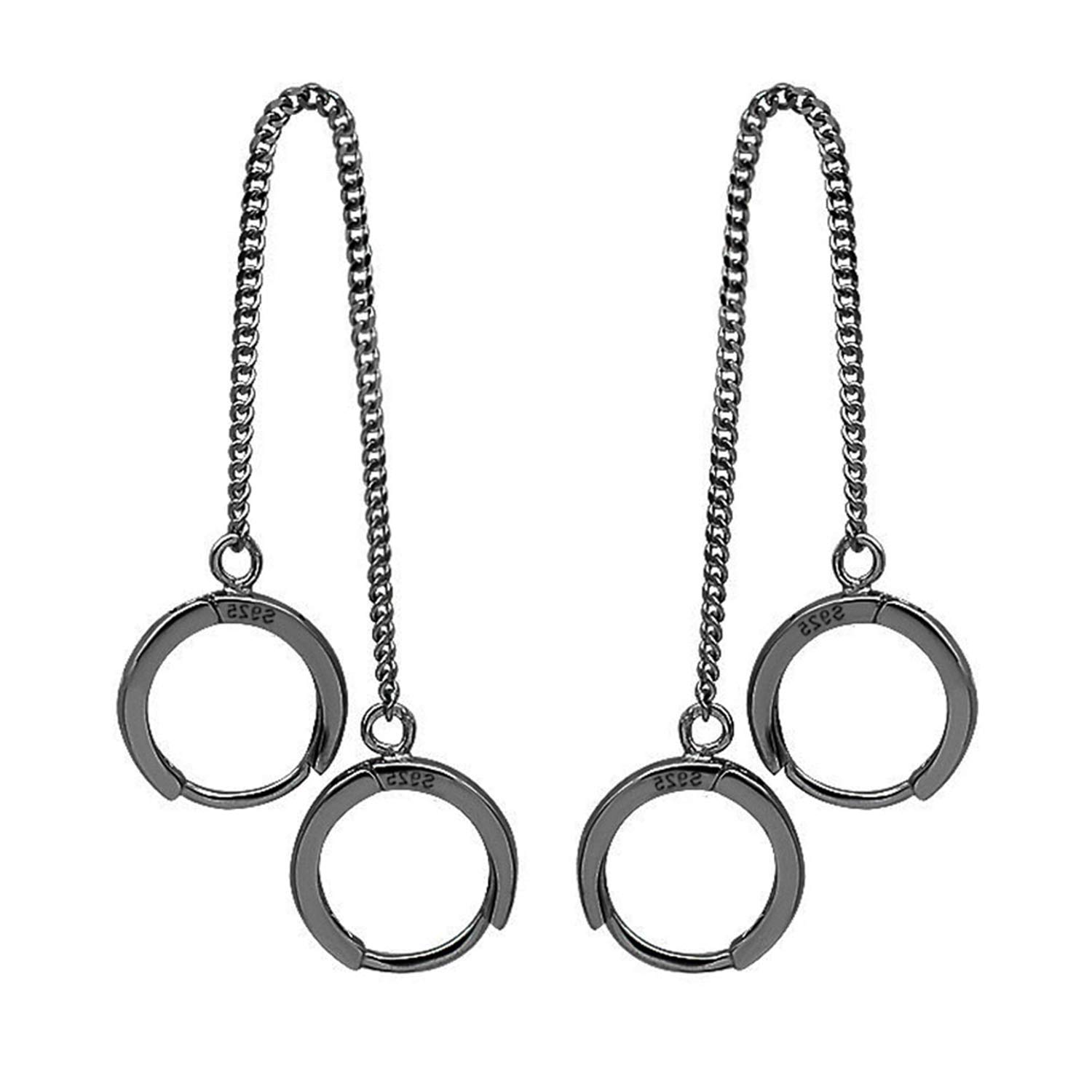 ANDPAI Unique Corn Chain Hoop Earrings - Gold & Silver Plated Double Piercing Earrings for Women & Men | Dainty Small Huggie Hoops, Minimalist Chain Cuff Earrings | Perfect Jewelry Gift for Parties, Dating & Everyday Wear