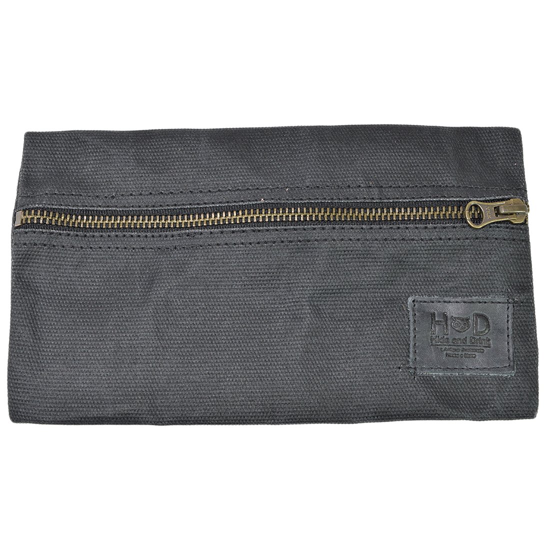 Hide & Drink Waxed Canvas Utility & Charger Case for MacBook, iPad, Laptop - Handmade Durable Organizer with Multiple Pockets (Charcoal Black) - Perfect for Travel, Work & School Accessories Storage