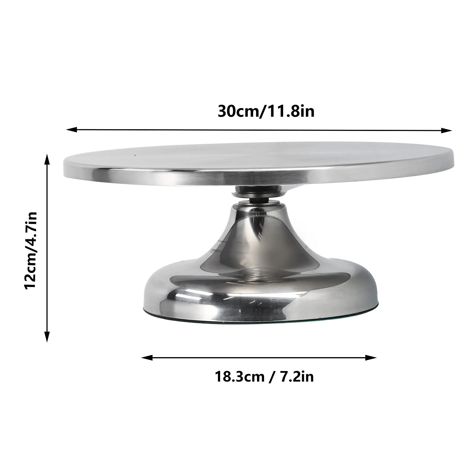 30cm Aluminum Alloy Rotating Cake Stand - Non-Slip Revolving Turntable for Cake Decorating & Baking | Perfect for Birthday Cakes, Wedding Cakes & Pastry Making