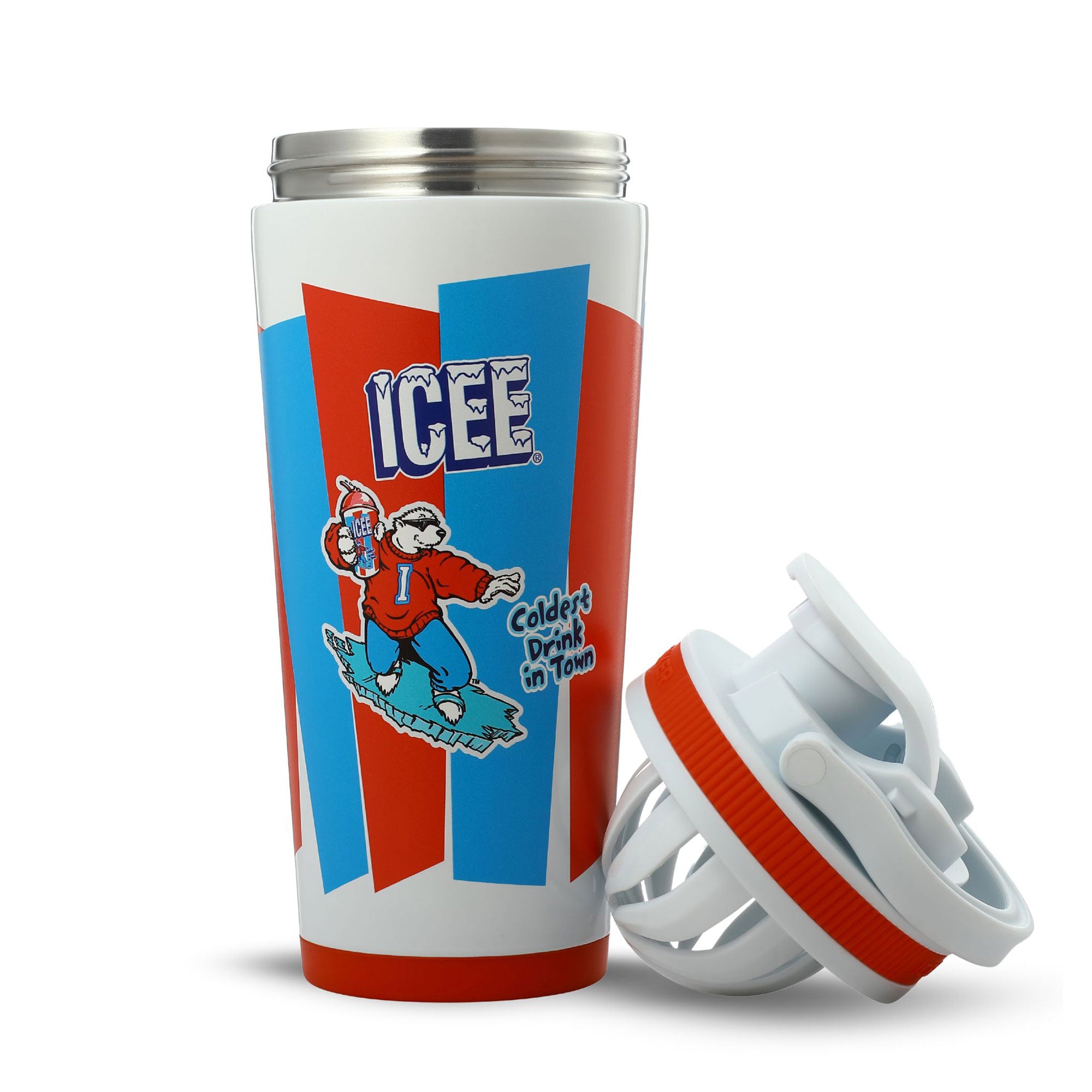 ICEE 26oz Insulated Stainless Steel Water Bottle with Lid - Leakproof Sports Shaker Cup for Protein Drinks, Gym & Workout - BPA Free, Keeps Cold 24 Hours - Perfect for Fitness, Camping & Outdoor Activities