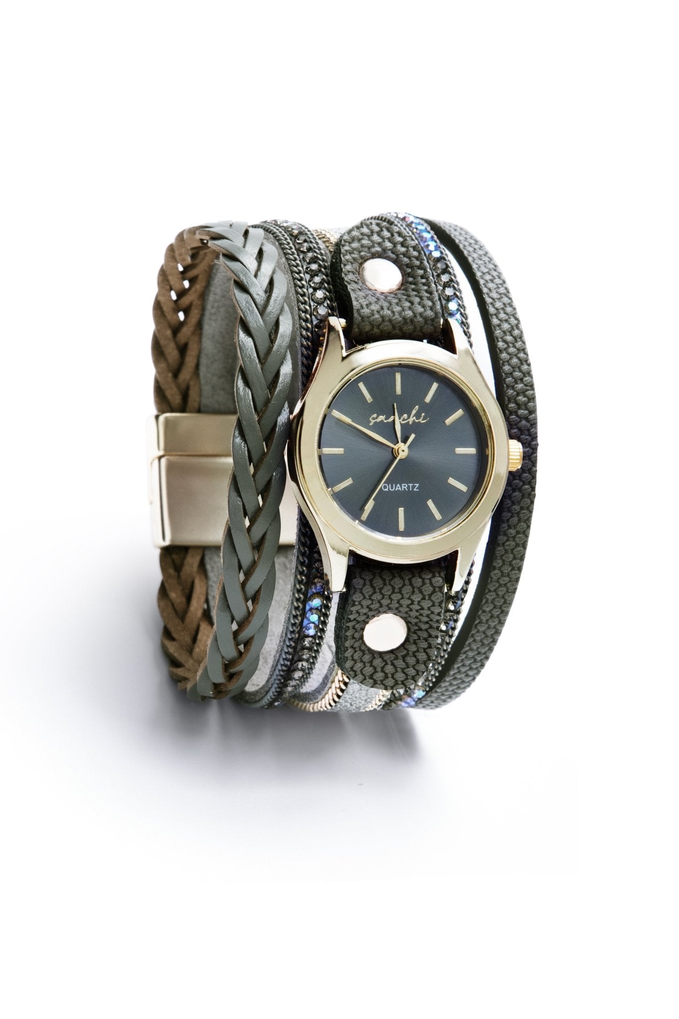 Eco-Friendly Vegan Leather Braided Bracelet Watch for Women - Stylish & Sustainable Fashion Accessory for Everyday Wear, Office & Casual Outings