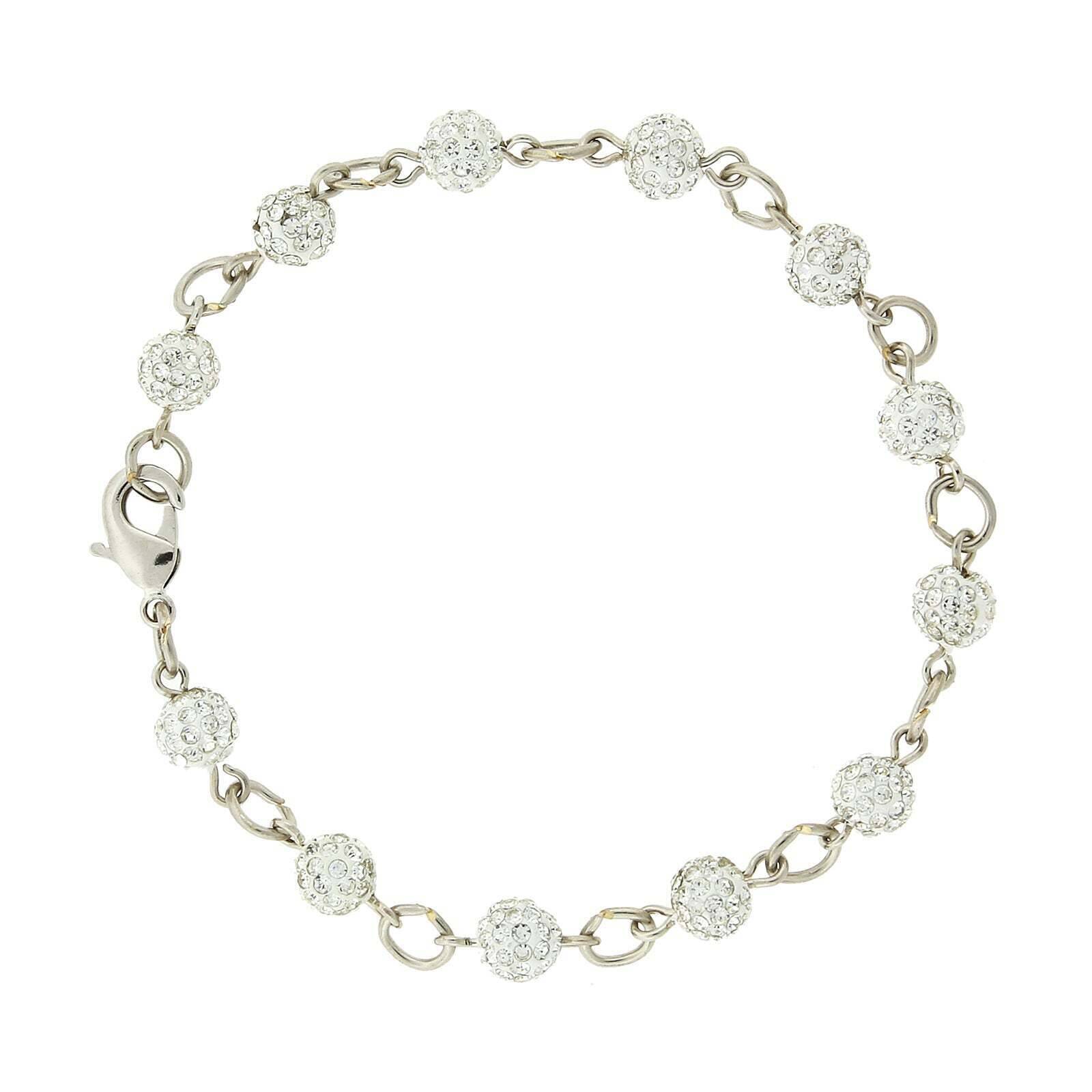 1928 Jewelry Crystal Fireball Pave Link Bracelet for Women - Elegant Cubic Zirconia Tennis Bracelet - Perfect for Parties, Weddings & Special Occasions