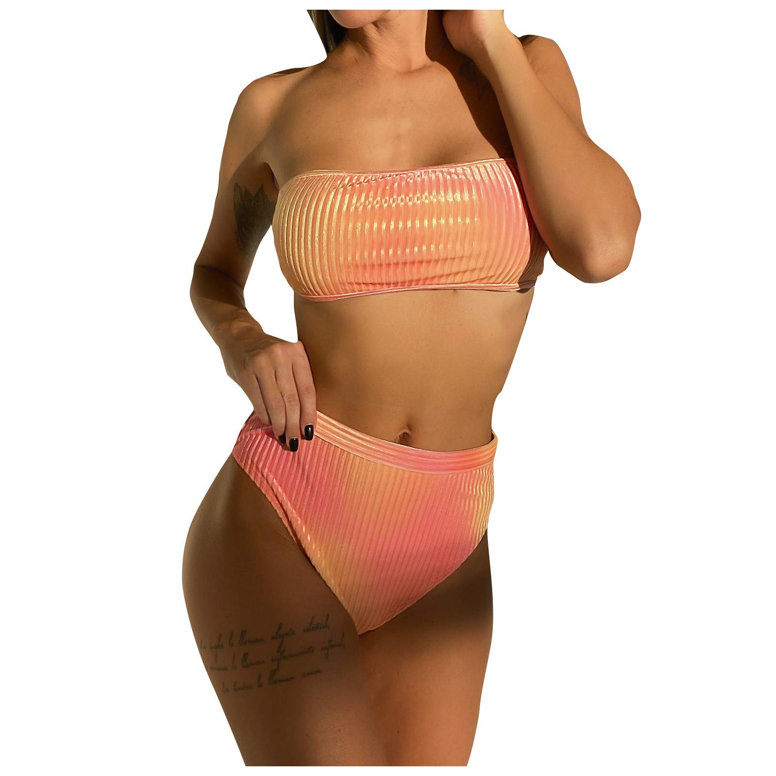 Sexy Tie-Dye Bikini Set with Padded Bra for Women - Beach & Pool Wear