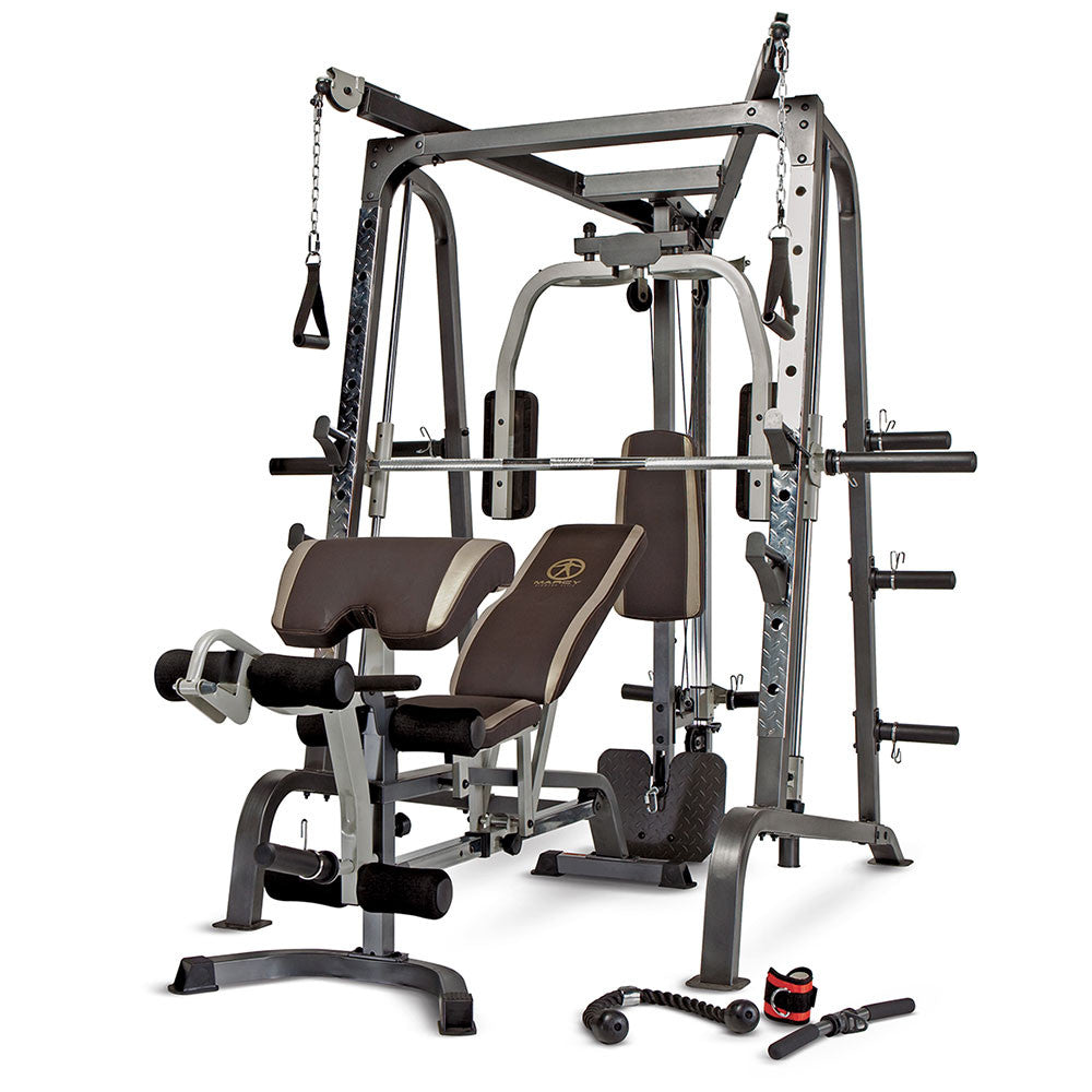 Marcy MD-9010G Smith Machine & Power Cage System - Home Gym Strength Training Equipment for Weightlifting & Fitness Workouts - Perfect for Garage, Basement & Personal Gym Setup