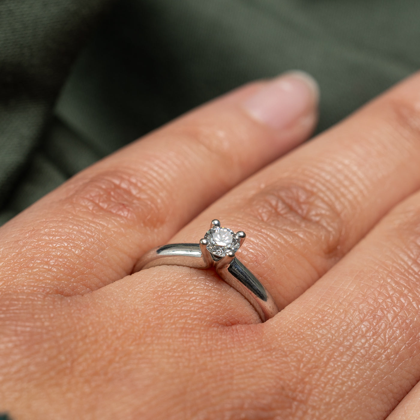 0.32ct Solitaire Diamond Engagement Ring - Size 6.5 | GIA Certified Round Cut Diamond Wedding Band | Perfect for Proposals, Anniversaries & Bridal Jewelry Gifts