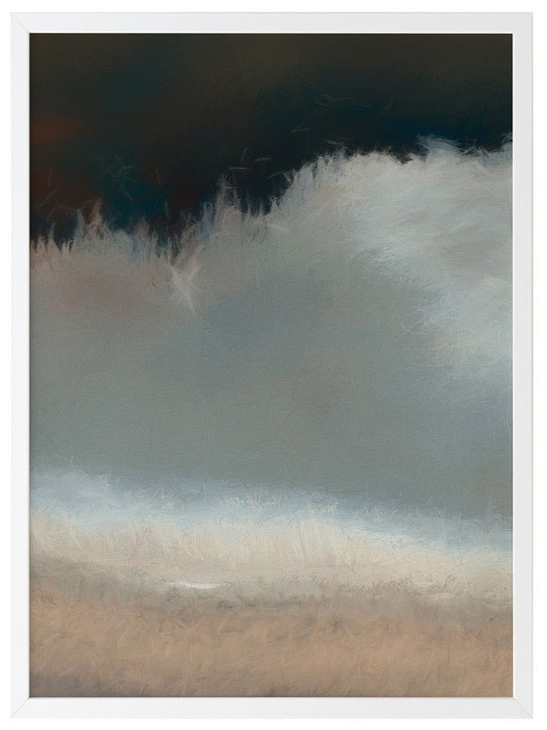 Blurred Coast Framed Art Print - Ocean Beach Wall Decor for Living Room, Bedroom & Office - Modern Coastal Landscape Painting for Home & Office Decor