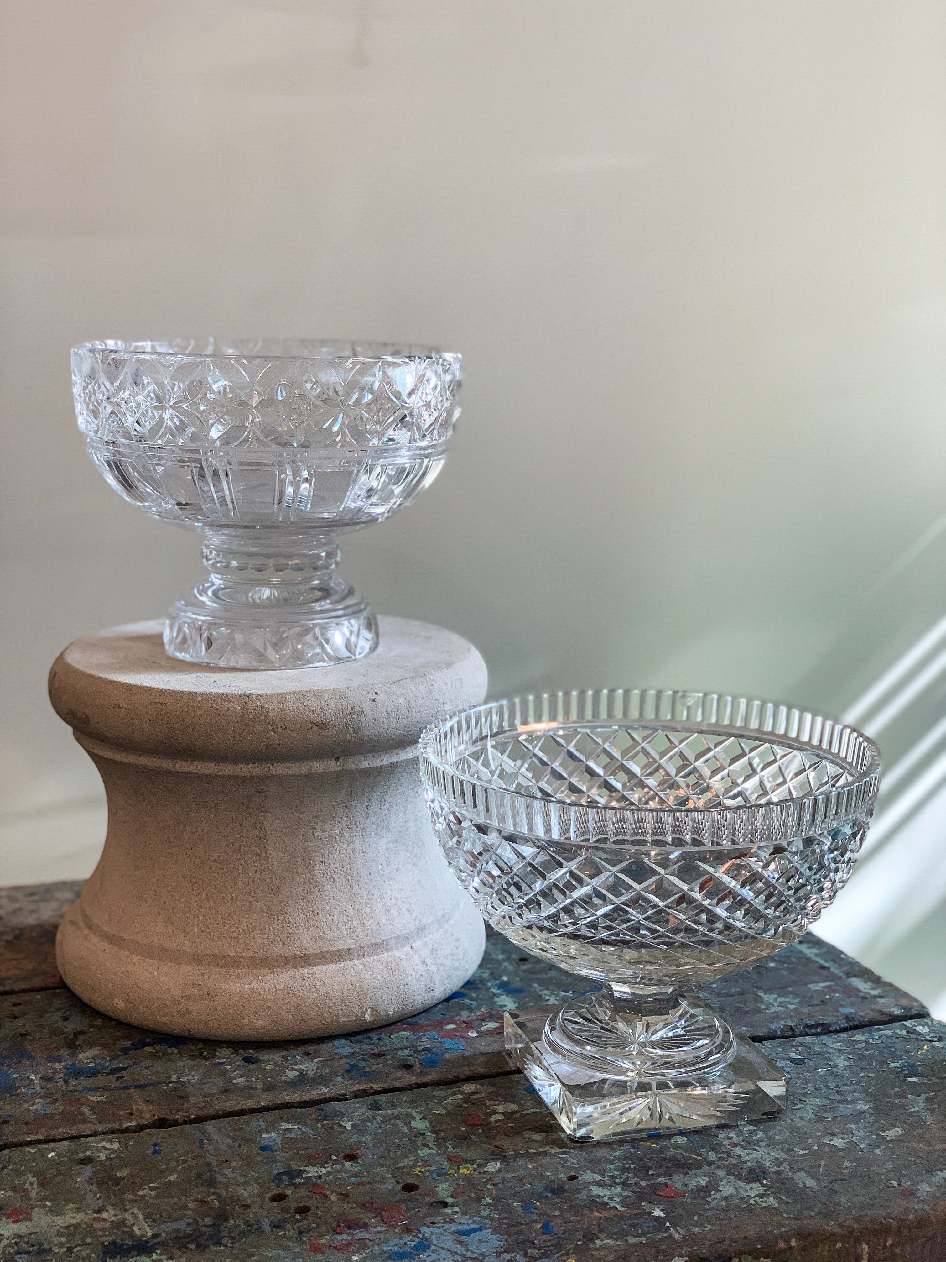 Stuart Crystal Footed Bowl - Elegant Glass Serving Bowl for Desserts, Salads & Entertaining - Perfect for Weddings, Parties & Home Decor
