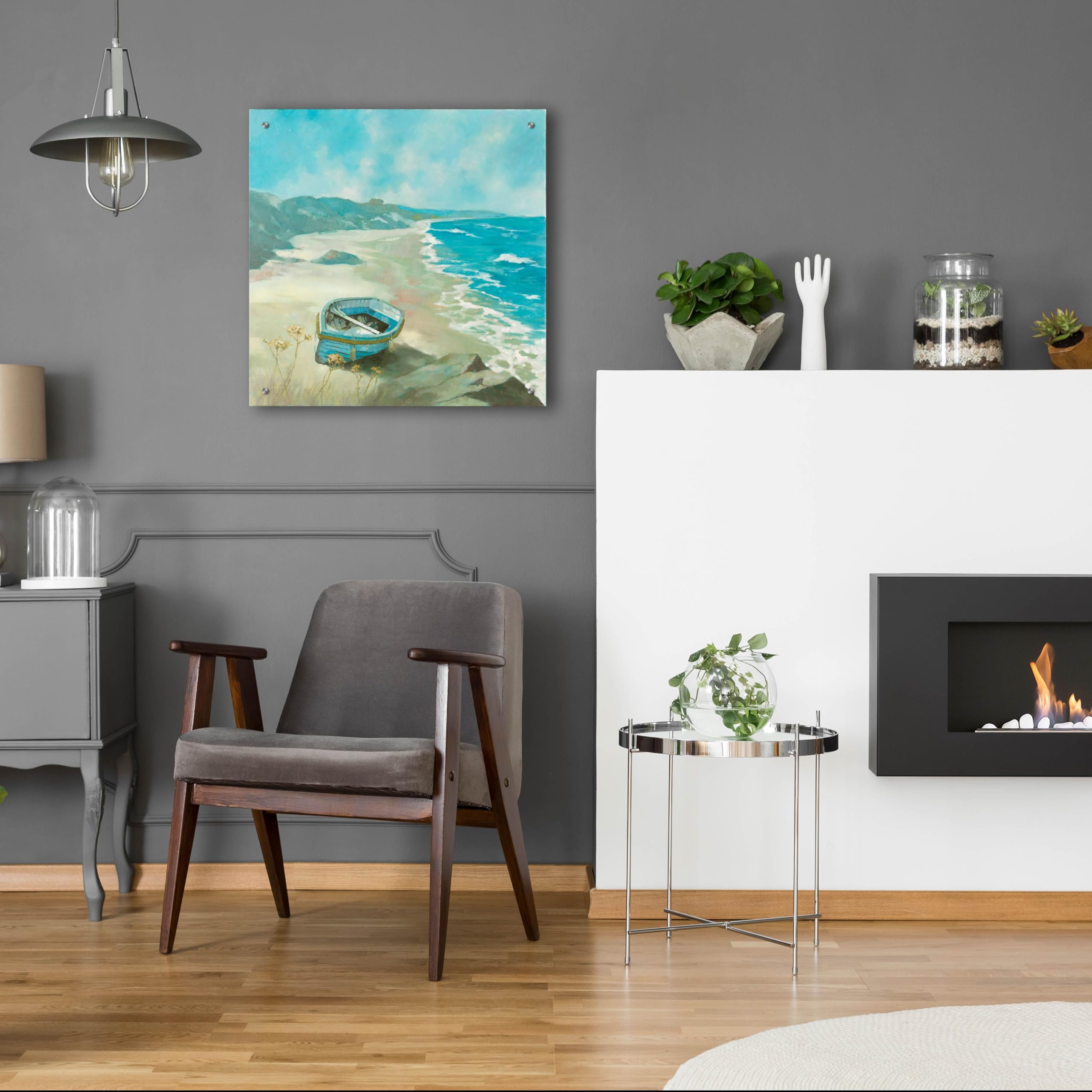 Graham Reynolds 'Boat Show 1' Acrylic Glass Wall Art - 24x24 Inch Modern Coastal Painting for Living Room, Bedroom & Office Decor | Vibrant Nautical Home Artwork