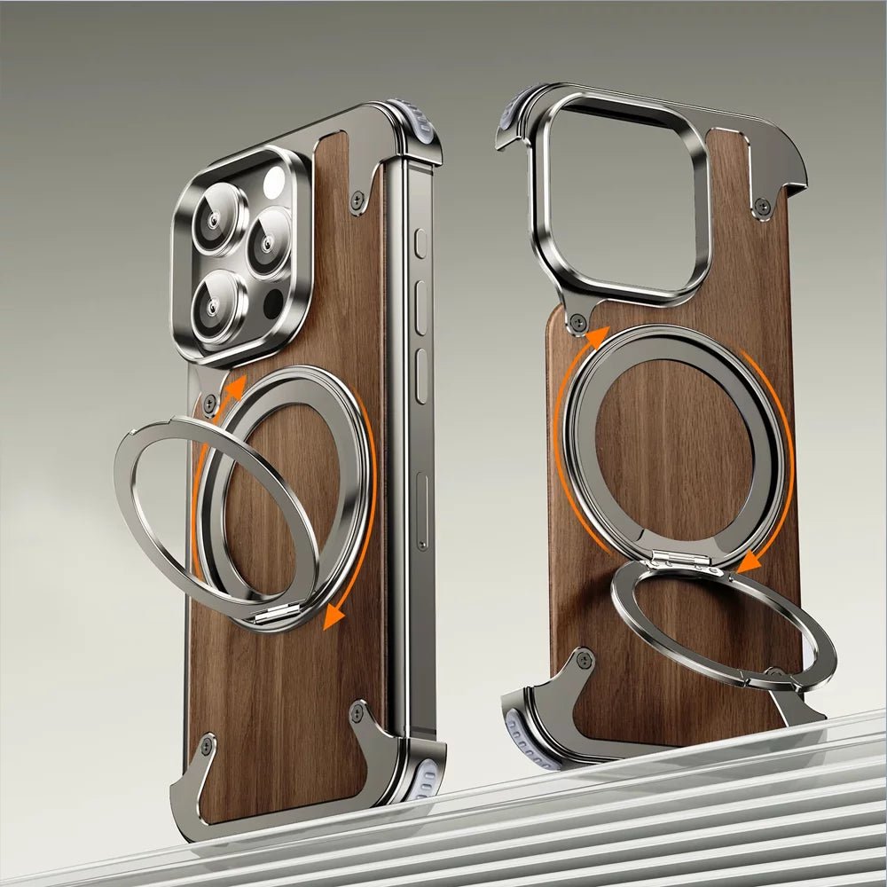 EdgeX Walnut Wood Magnetic MagSafe iPhone Case - Premium Protective Cover for iPhone 12/13/14 Pro Max - Perfect for Work, Travel & Everyday Use