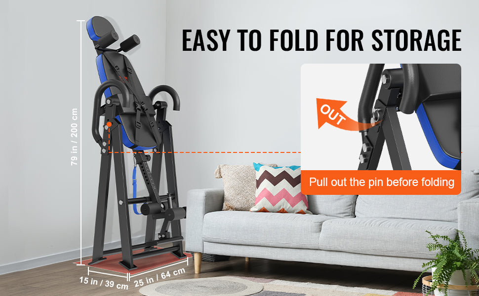 VEVOR Heavy Duty Inversion Table for Back Pain Relief - Adjustable Back Stretcher Machine with Headrest for Spinal Decompression & Strength Training | Perfect for Home Gym, Physical Therapy & Post-Workout Recovery