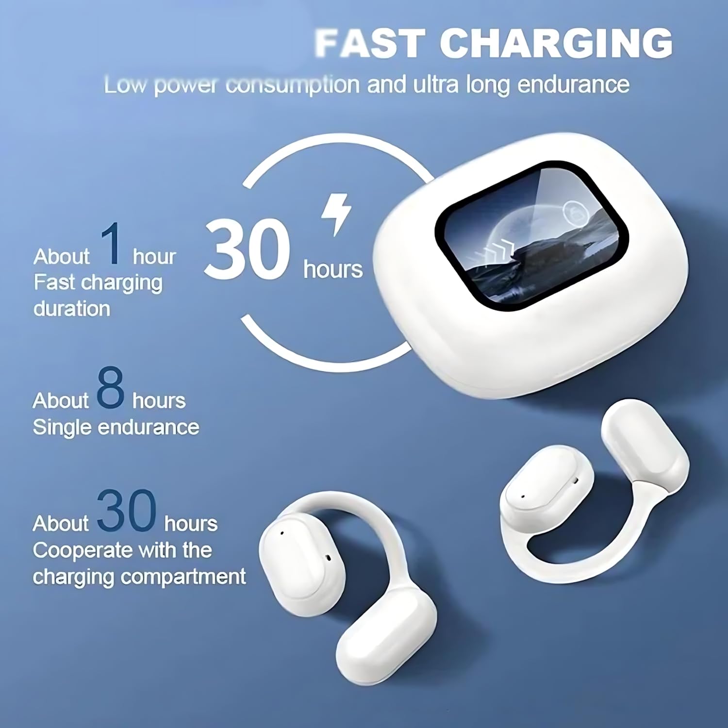Dodorados Wireless Earbuds with Active Noise Cancelling, Bluetooth 5.4 Open Ear Headphones, IPX5 Waterproof, Hi-Fi Sound Quality for Running, Gym & Outdoor Activities (Black)