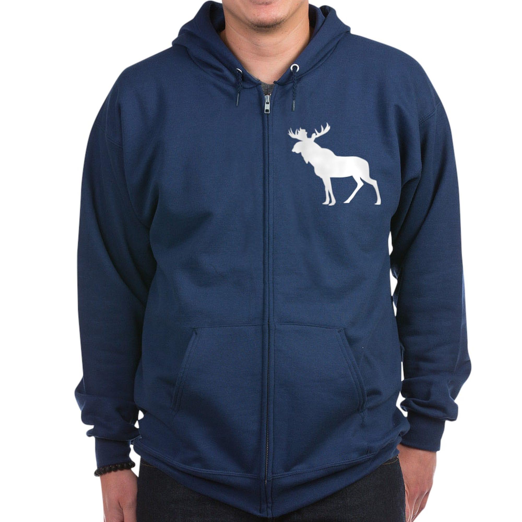 **MOOSE Zip Hoodie for Men - Dark Zip-Up Hooded Sweatshirt | Comfortable & Stylish Casual Wear for Outdoor Activities & Everyday Use**