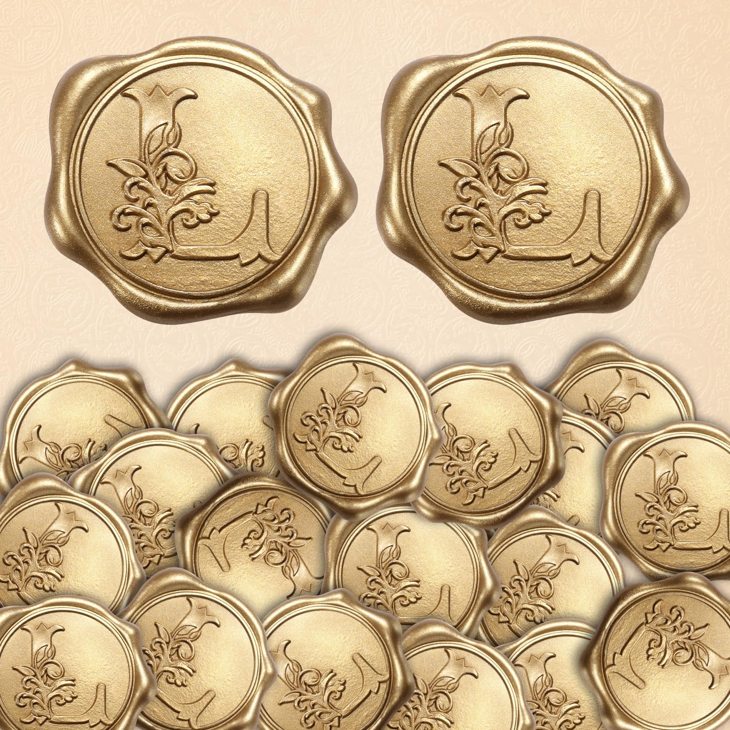 50pcs Self-Adhesive Gold Alphabet Wax Seal Stickers for Wedding Invitations, Christmas Cards & Envelopes - Elegant Letter Seals for DIY Crafts, Party Decorations and Special Occasions