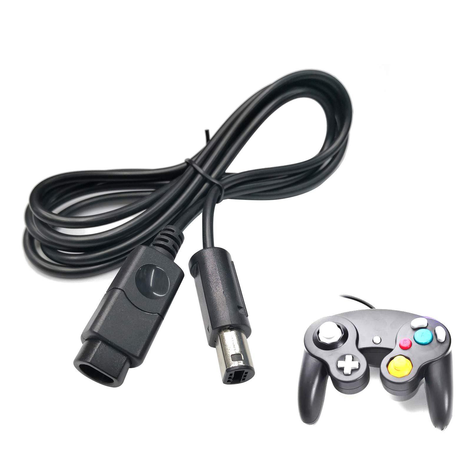 2-Pack 1.8m GameCube Controller Extension Cables - Compatible with Nintendo GameCube Controllers - Perfect for Gaming Setups, Multiplayer Sessions & Console Modding