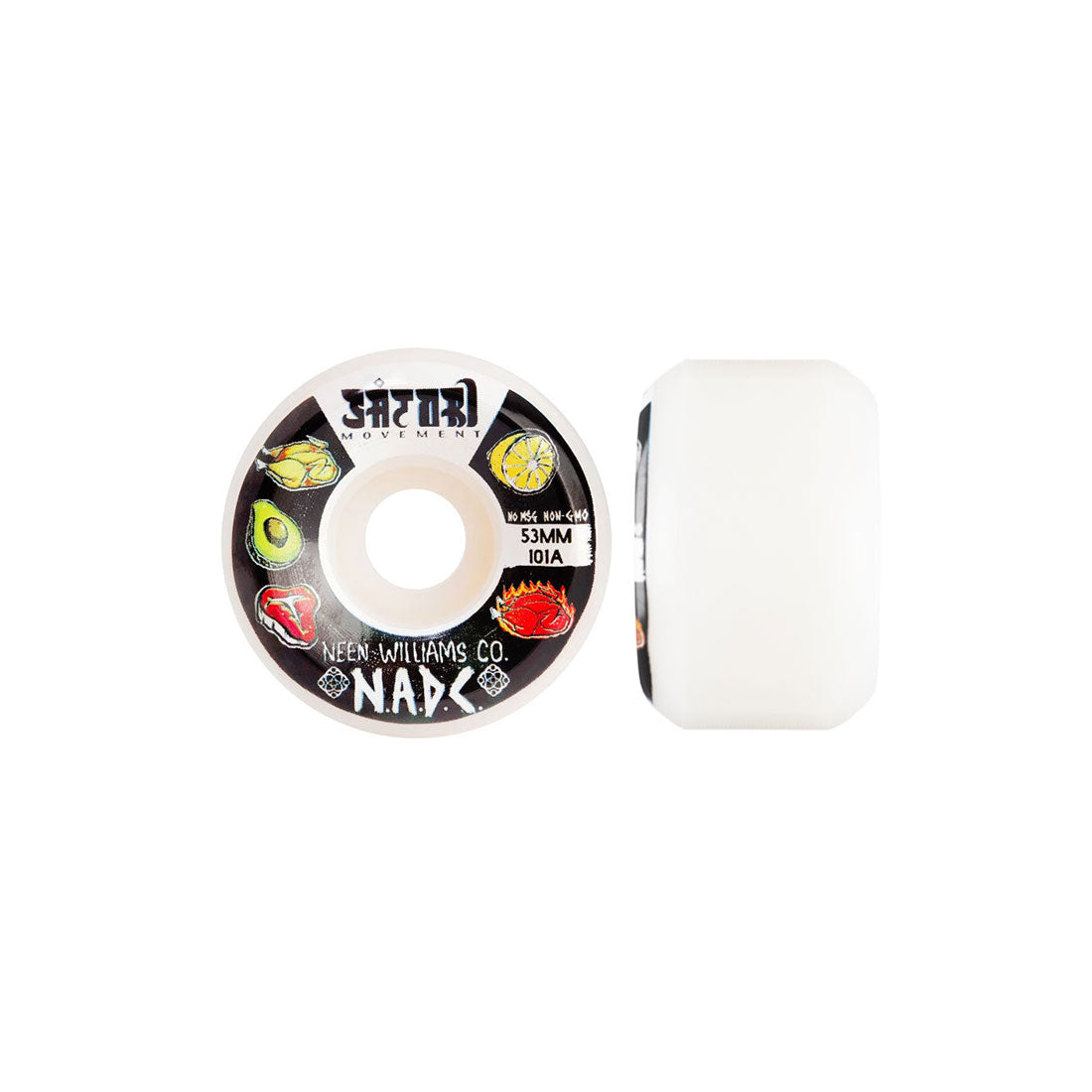Satori Neen NADC 53mm 101a Conical Skateboard Wheels (4-Pack) - Perfect for Street Skating and Smooth Rides