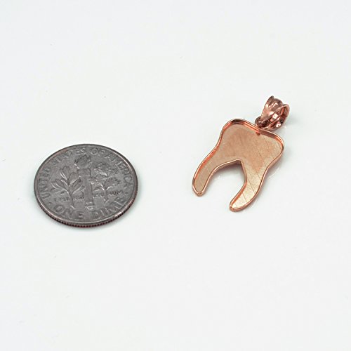 10K Polished Rose Gold Molar Tooth Dental Necklace - Elegant Jewelry for Dentists, Dental Students & Unique Fashion Lovers