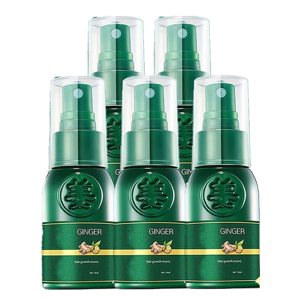 Shougagro Japanese Hair Growth Spray with Korean Ginseng - Fast Hair Regrowth Serum for Men & Women - 7-Day Ginger Hair Growth Treatment - Botanikx Hair Regrowth Essence (5 Pack) - Perfect for Thinning Hair, Bald Spots & Daily Scalp Care