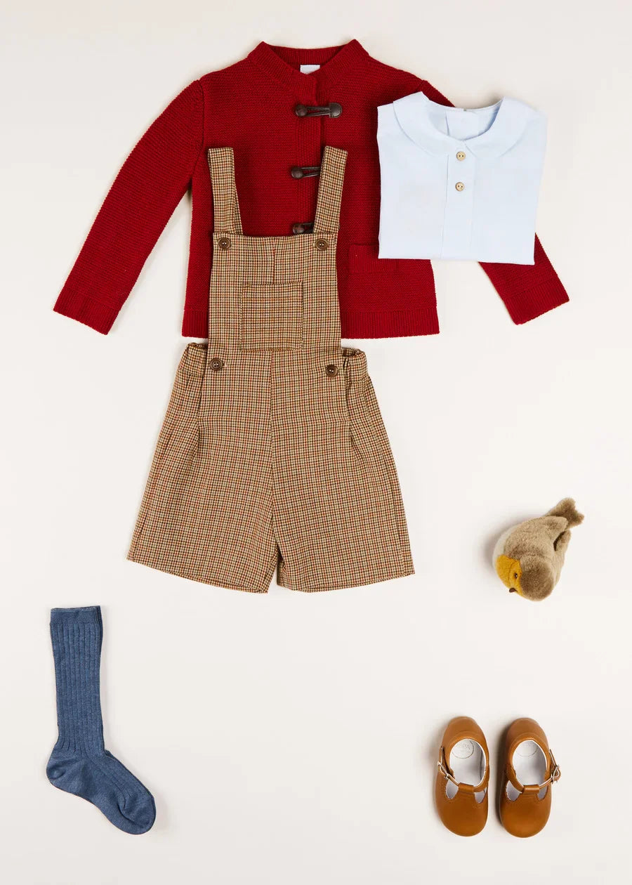 Chester Check Short Dungarees for Baby Boys - Stylish and Comfortable Outfit for Playtime, Photos, and Special Occasions