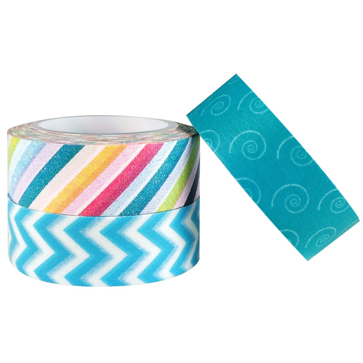 Allydrew Winter Whirl Washi Masking Tape Set of 3 - Decorative Craft Tapes for Scrapbooking, Journaling, Gift Wrapping & DIY Projects