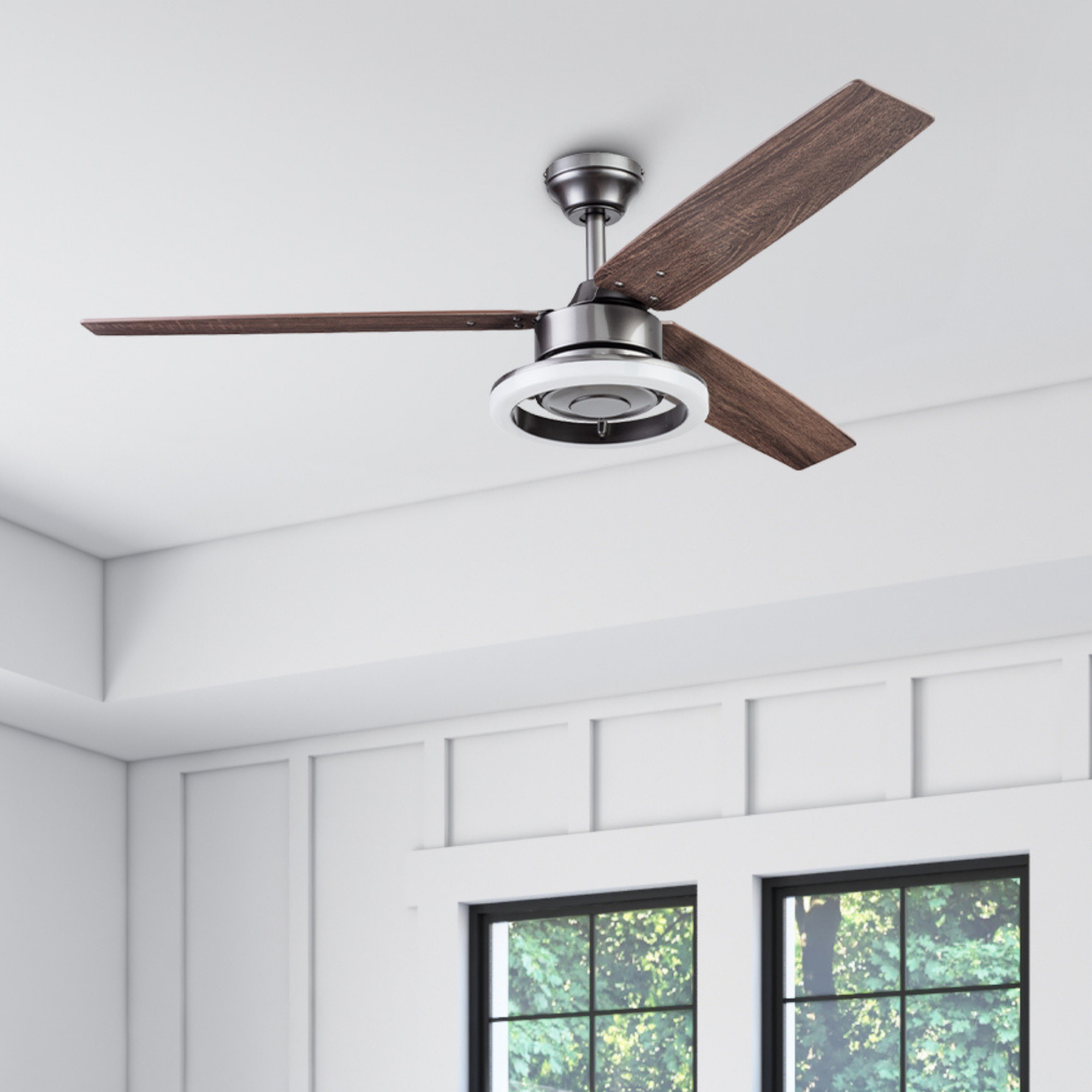 52 Inch Orbis Ceiling Fan with Remote Control in Gun Metal Finish - Perfect for Living Room, Bedroom, and Office Cooling & Air Circulation