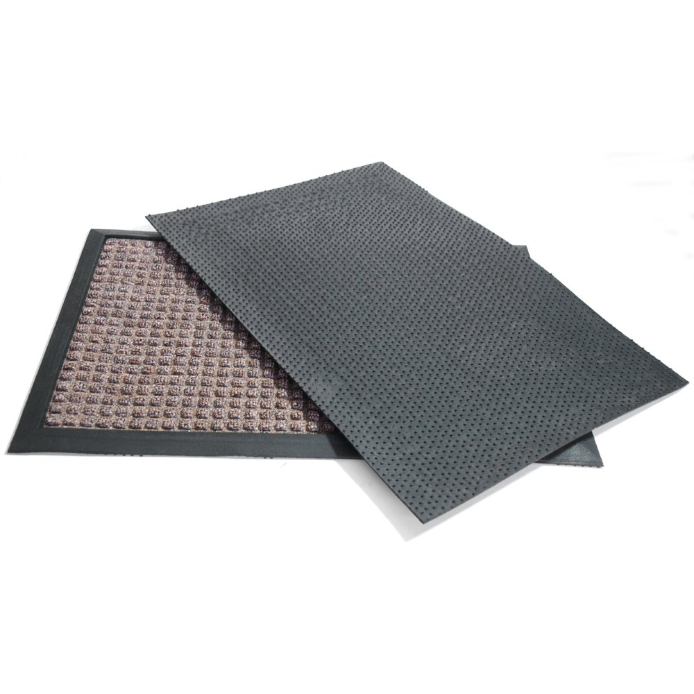 Rubber-Cal Nottingham Rubber Backed Carpet Entry Doormat 2x3 Feet - Indoor Non-Slip Floor Mat for Home, Office, and Apartment - Brown (03-200-ZWBR) - Perfect for High Traffic Areas, Mudrooms, and Front Doors