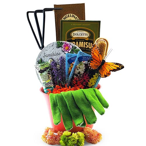 Love Grows Here Gardening Gift Basket - Premium Plant Lover's Present with Seeds, Tools & Accessories - Perfect for Birthdays, Mother's Day & Housewarming Gifts