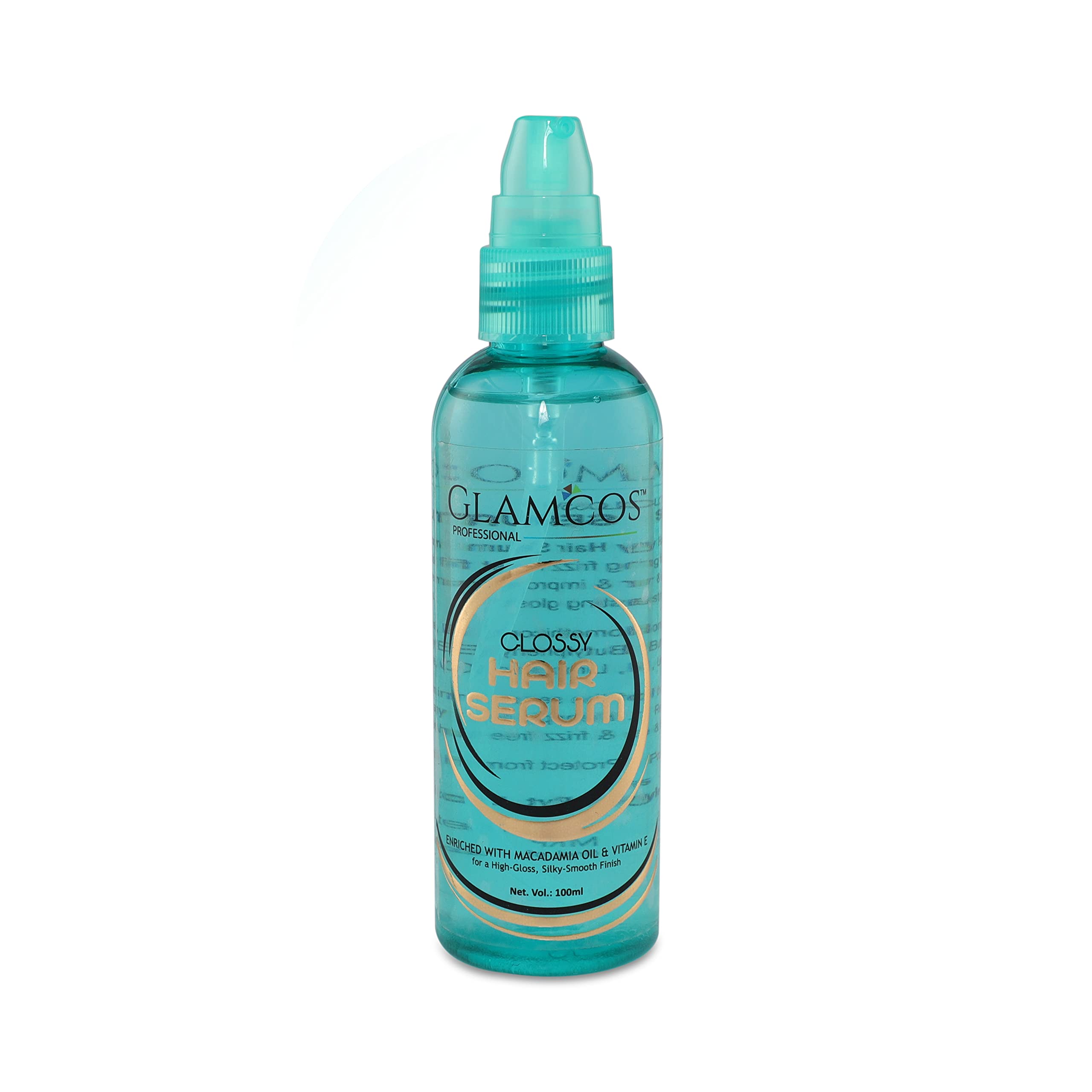 GLAMCOS Hair Serum for Women & Men - Frizz Control, Smooth & Shiny Hair Treatment with Argan Oil & Vitamin E - 100ml - Perfect for Daily Styling, Heat Protection & Damaged Hair Repair