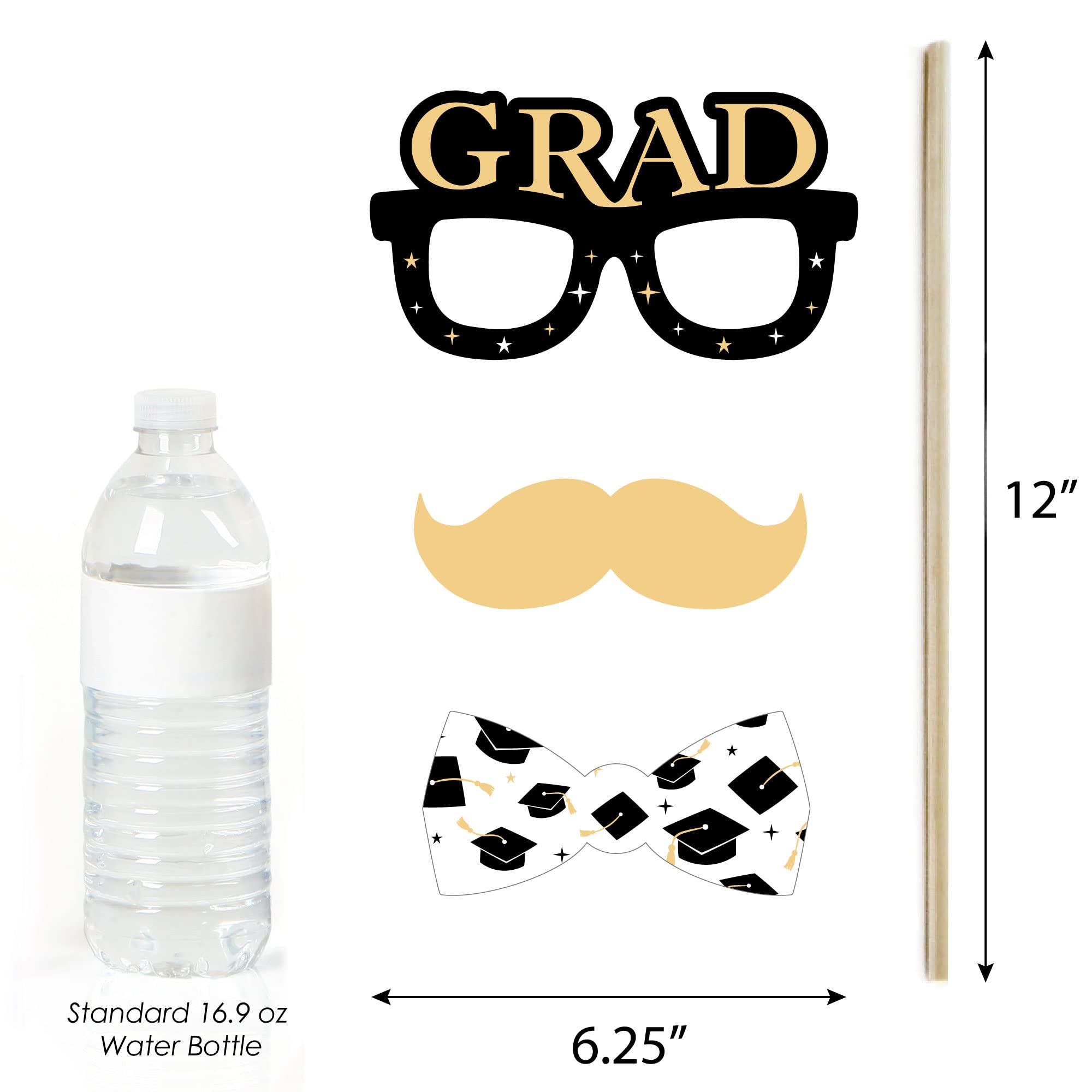 Big Dot of Happiness Hello College 2025 Graduation Photo Booth Props Kit - 20 Count - Perfect for Graduation Party Decorations & Class of 2025 Celebrations - Great for Photo Booths, Graduation Parties & School Events