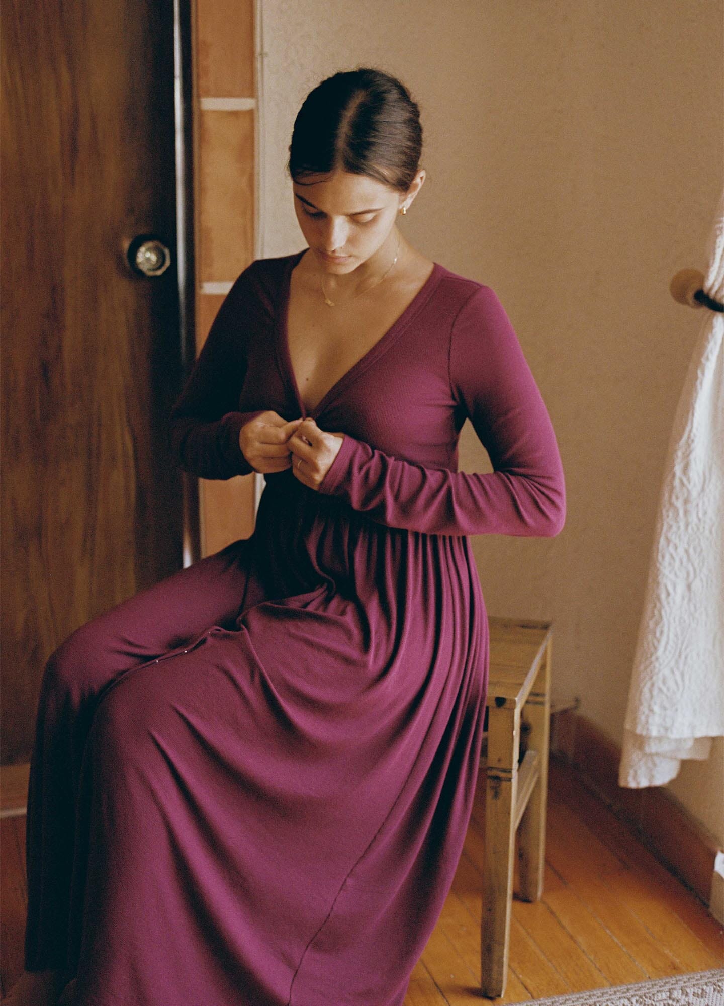 Ultra Soft Ribbed Nursing Dress for Breastfeeding Moms - Comfortable Maternity Wear for Nursing, Lounging & Everyday Use
