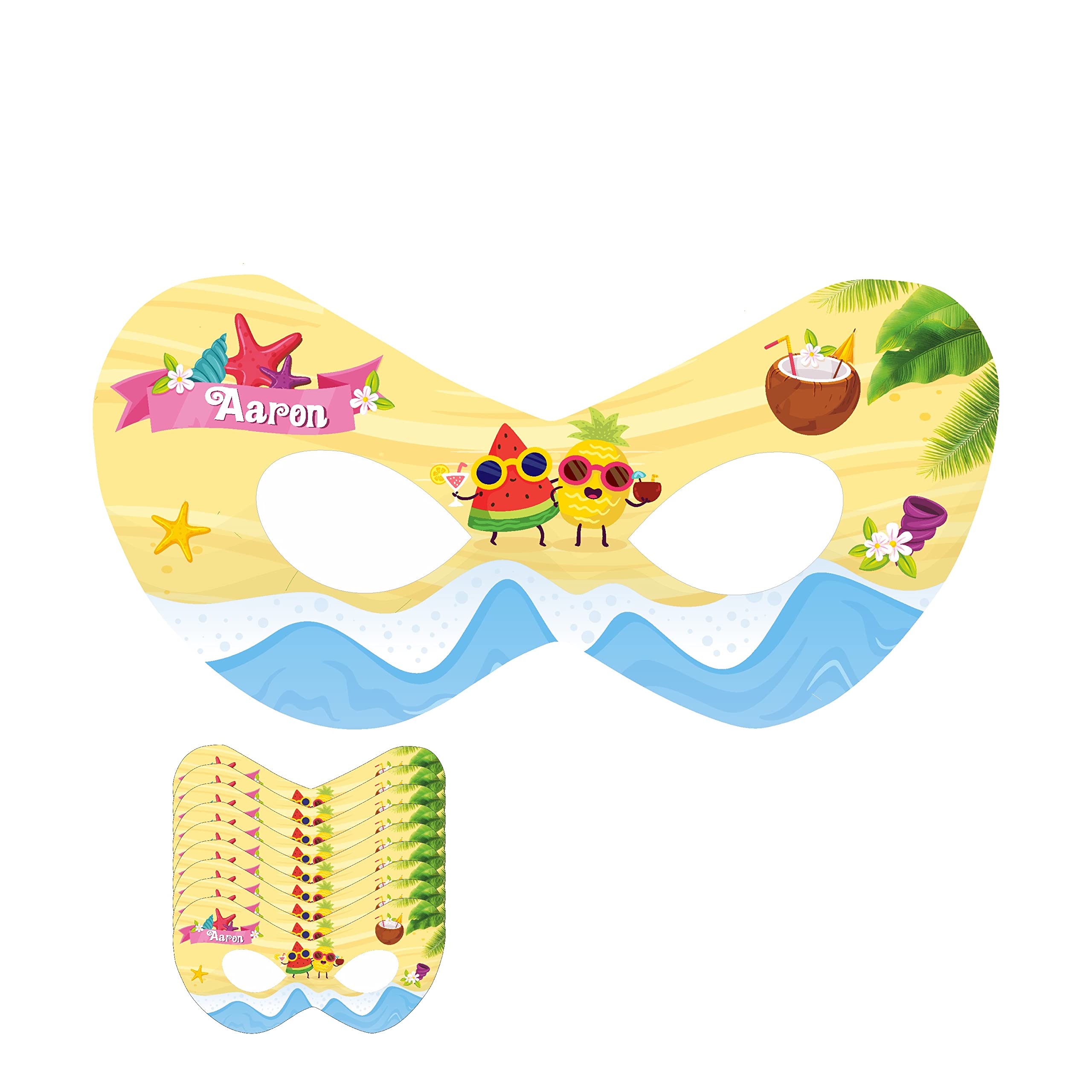 Personalized Baby Name Summer Birthday Eye Mask - THE BLU PARTY Theme Sleep Mask for Kids Birthday Party Favors, Pool Party & Summer Vacation Decorations