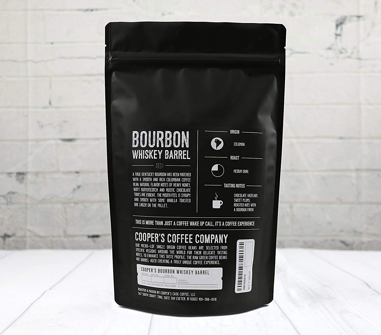 Bourbon Barrel Aged Coffee - Dark Roast Colombian Beans - 5lb for Home Brewing