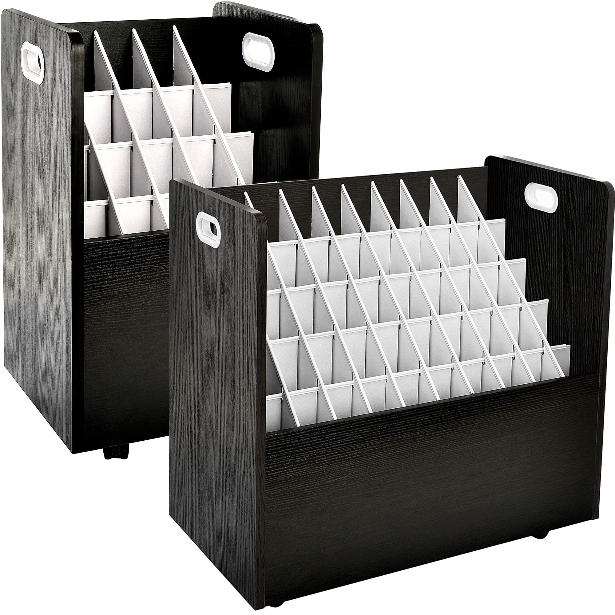 Adir Mobile Blueprint Roll File Holder - 50 Slots & 20 Slots Bundle (Black) - Perfect for Architects, Engineers & Construction Sites - Organize Large Documents & Blueprints with Ease