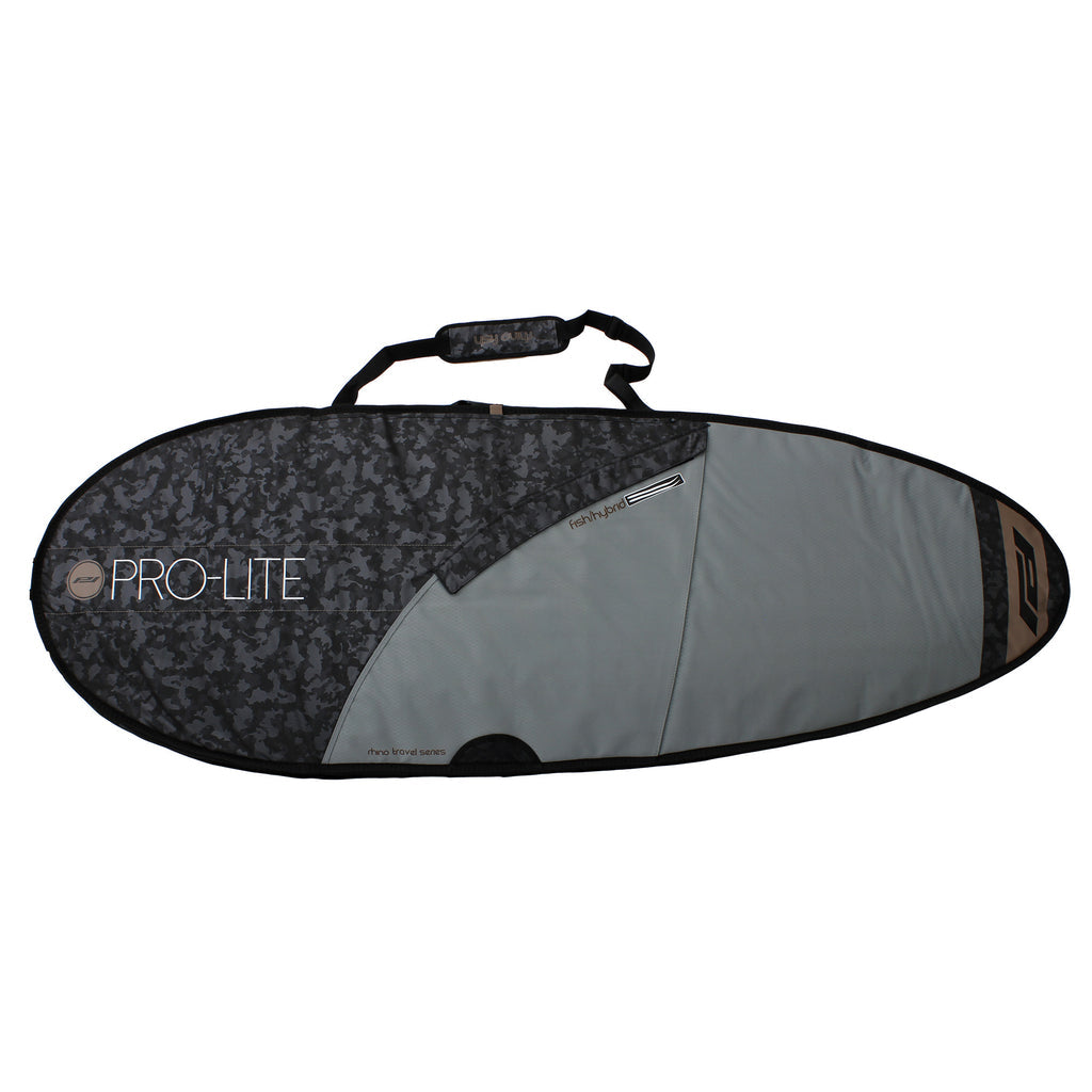 **Rhino Pro Lite Travel Surfboard Bag 6'0 to 7'6 - Waterproof & Padded Protection for 1-2 Boards (Fish/Hybrid/Big Short) - Perfect for Surf Trips & Air Travel**