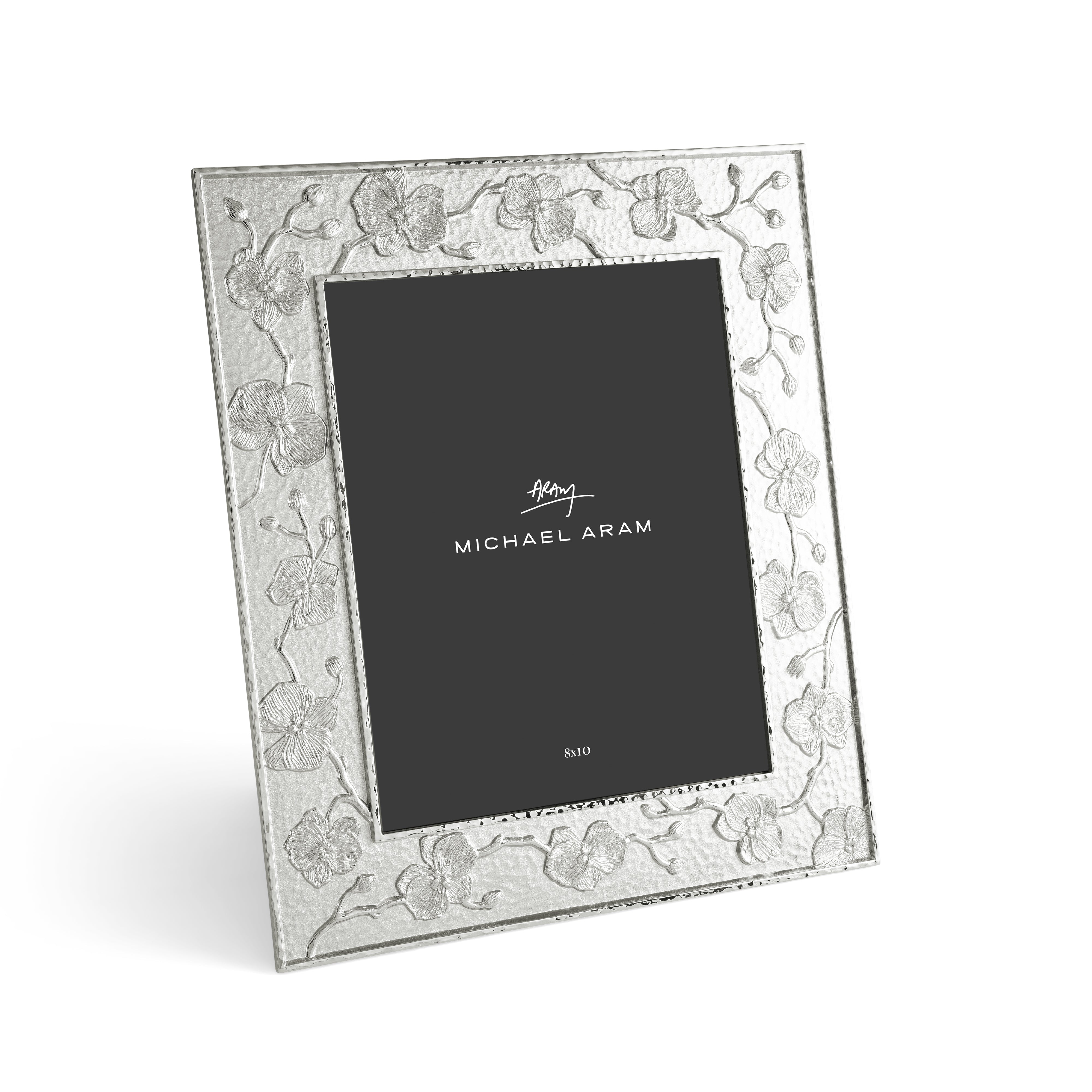 Elegant White Orchid Sculpted Frame - Handcrafted Home Decor for Wall & Tabletop Display - Perfect for Living Room, Bedroom & Wedding Decor