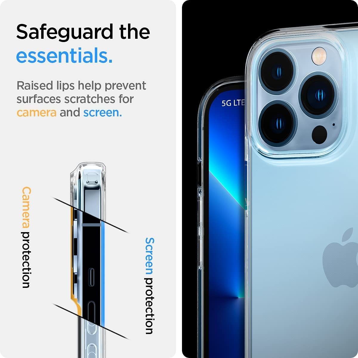 Spigen Crystal Flex iPhone 13 Pro Case (2021) - Crystal Clear Protective Cover | Slim Fit, Shockproof & Scratch Resistant | Perfect for Everyday Use, Travel & Outdoor Activities