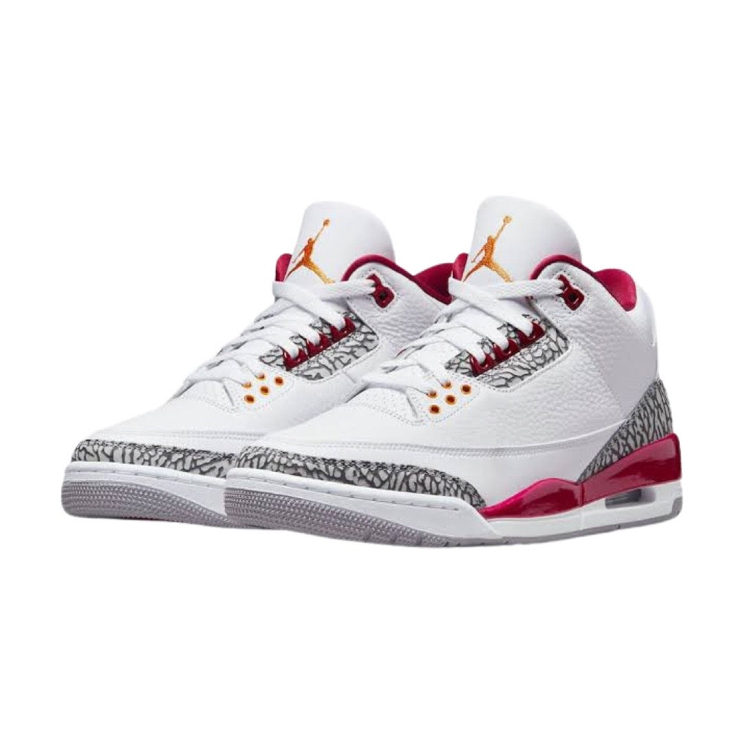Air Jordan 3 Retro Sneakers - White/Light Curry/Cardinal Red Colorway - Perfect for Basketball, Streetwear & Sneaker Collectors