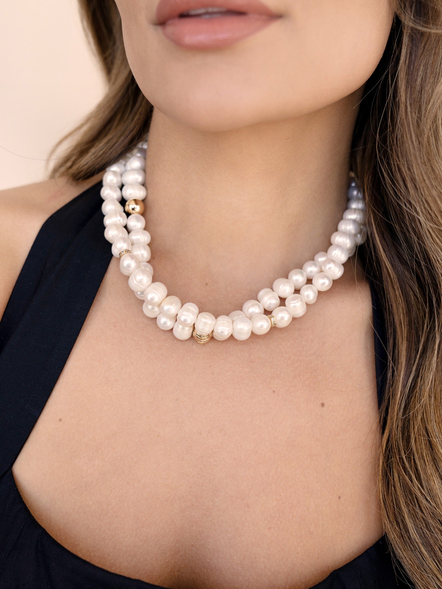 Elegant Double Strand Pearl Necklace for Women - Classic & Timeless Jewelry Gift for Weddings, Parties & Special Occasions
