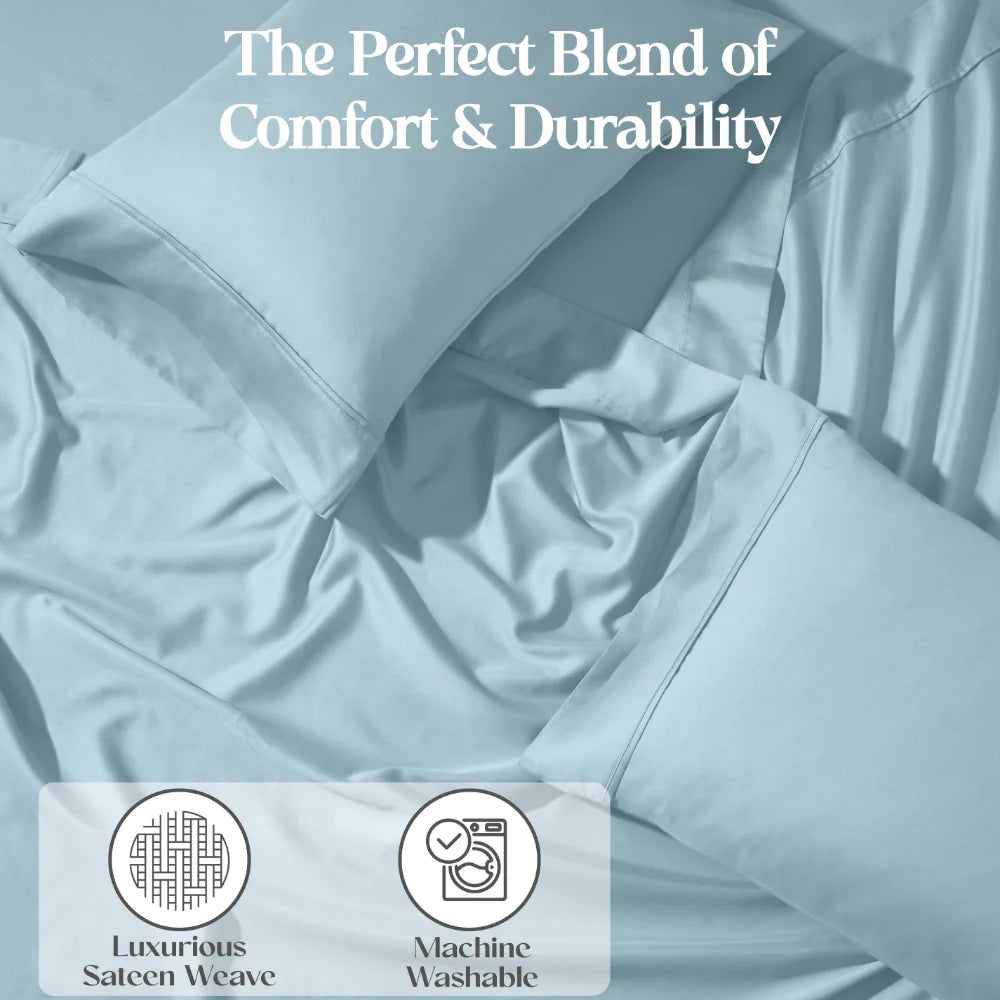 Premium 1200 Thread Count Cotton Blend 2-Piece Solid Pillowcase Set - Ultra Soft & Breathable for Bedroom Luxury (White, Queen Size) | Perfect for Home, Hotel, or Gift Giving