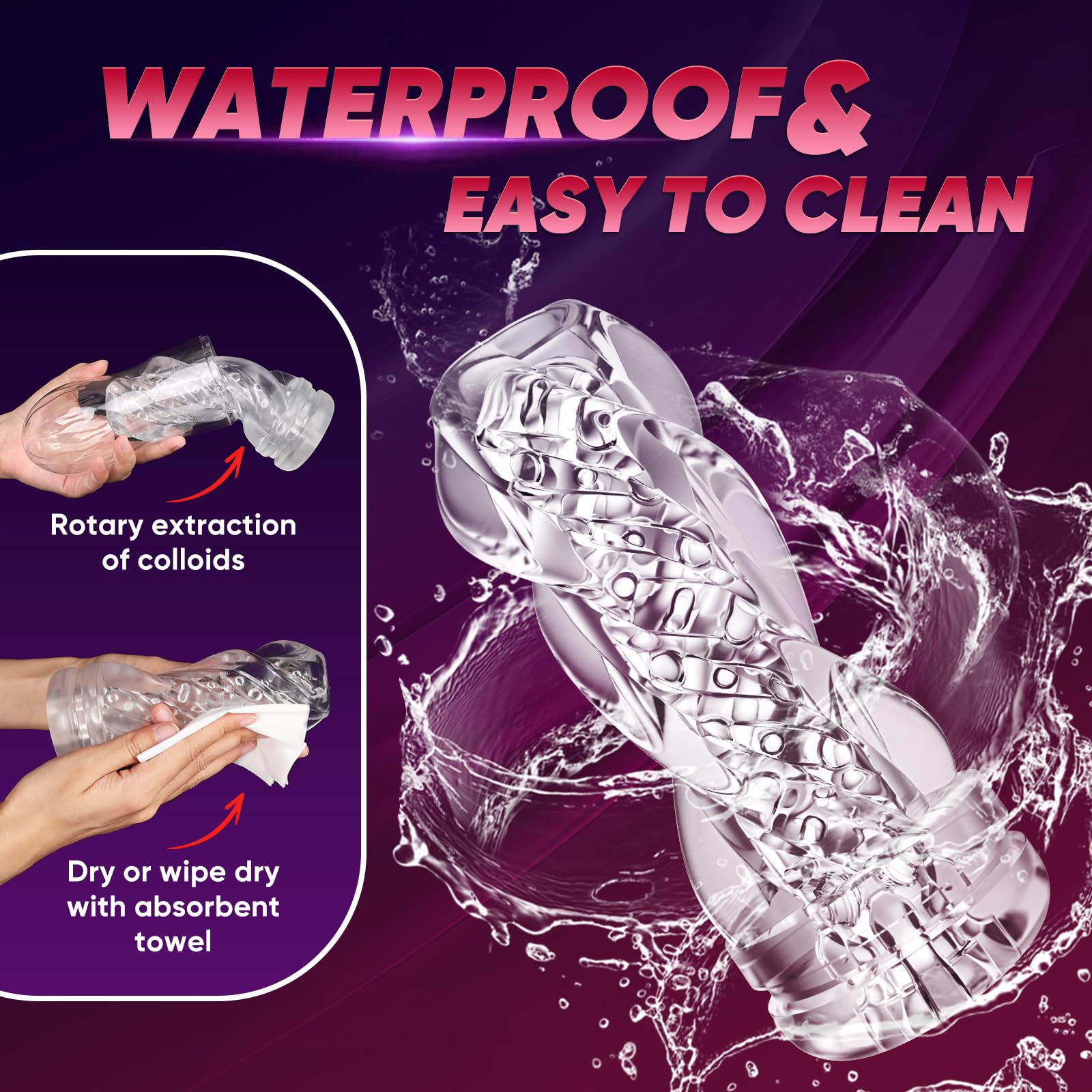 Realistic Ultra-Soft Male Masturbator - Reusable Handheld Stroker Sleeve with Textured Stimulation | TPE Penis Sex Toy for Men | Perfect for Solo Play, Couples Fun & Discreet Pleasure