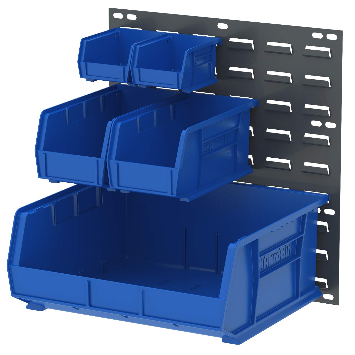 Akro-Mils 30618 18x19 Inch Grey Steel Panel for Mounting Akro Bins - Pack of 4 | Durable Storage Organizer for Garage, Workshop & Warehouse Shelving