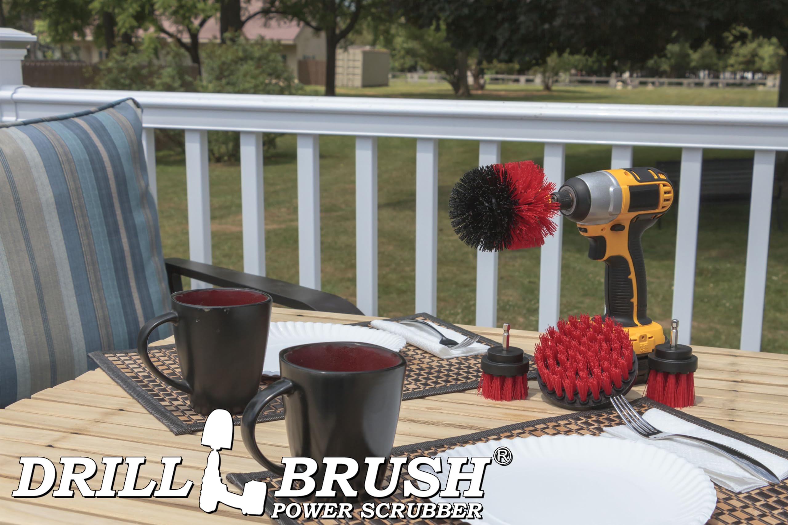 **Outdoor Cleaning Brush Set for Fountain, Patio, Fire Pit, Concrete & Grout – Heavy-Duty Scrub Brush for Granite, Headstone & Garden Statues – Perfect for Home, Yard & Restoration Projects**