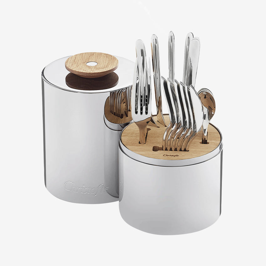 Christofle Essentials Box - 24-Piece Stainless Steel Flatware Set for Dining, Entertaining & Gifting | Elegant Cutlery Collection for Home, Wedding & Special Occasions