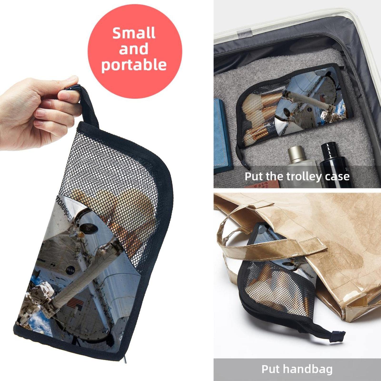 Premium 12-Piece Makeup Brush Organizer Bag - Space Blue Planet Earth Design, Portable Cosmetic Brush Holder Case for Travel & Home Storage | Perfect for Makeup Artists & Beauty Enthusiasts
