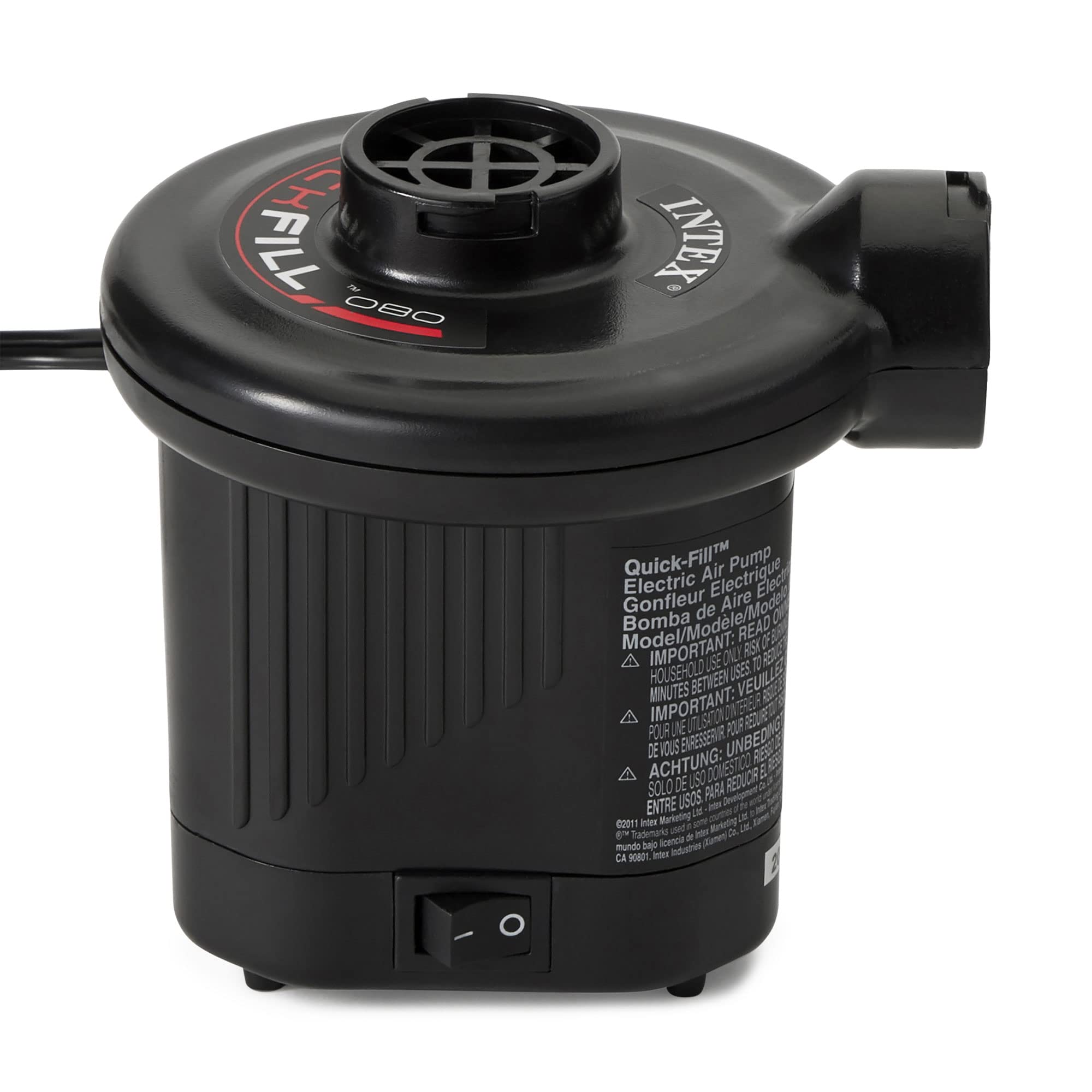 Intex Quick-Fill AC Electric Air Pump 110-120V - High Power 21.2CFM Air Flow for Inflatable Pools, Air Mattresses, Boats & Water Toys - Fast Inflation for Home, Camping & Beach Use